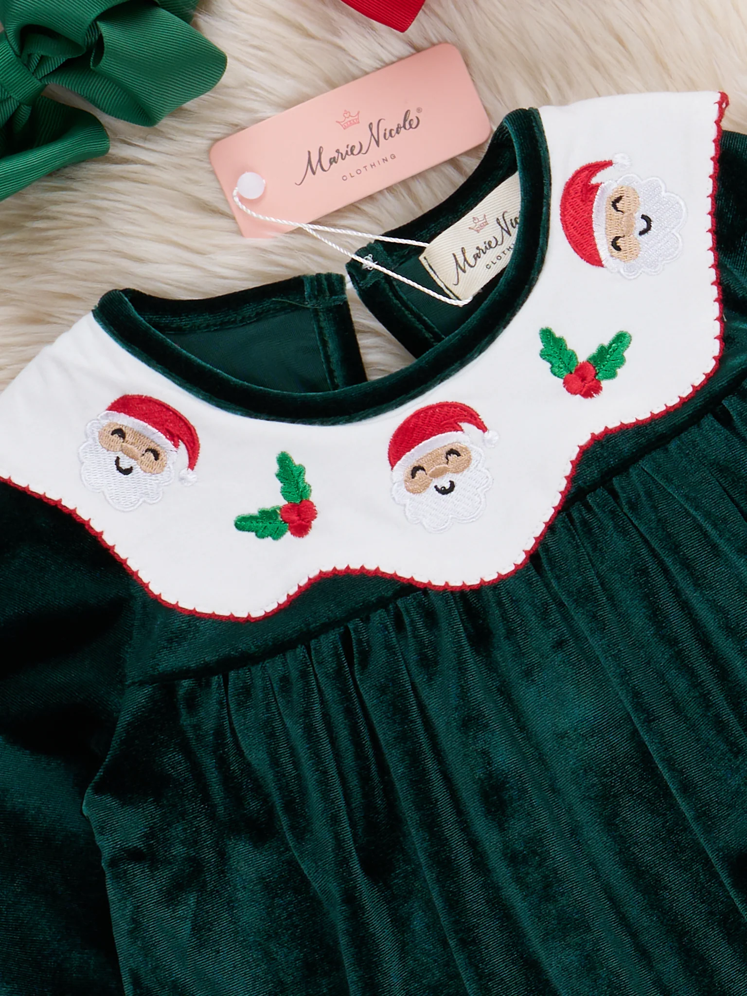 Emerald Velvet Holly Jolly Outfit - Image 3