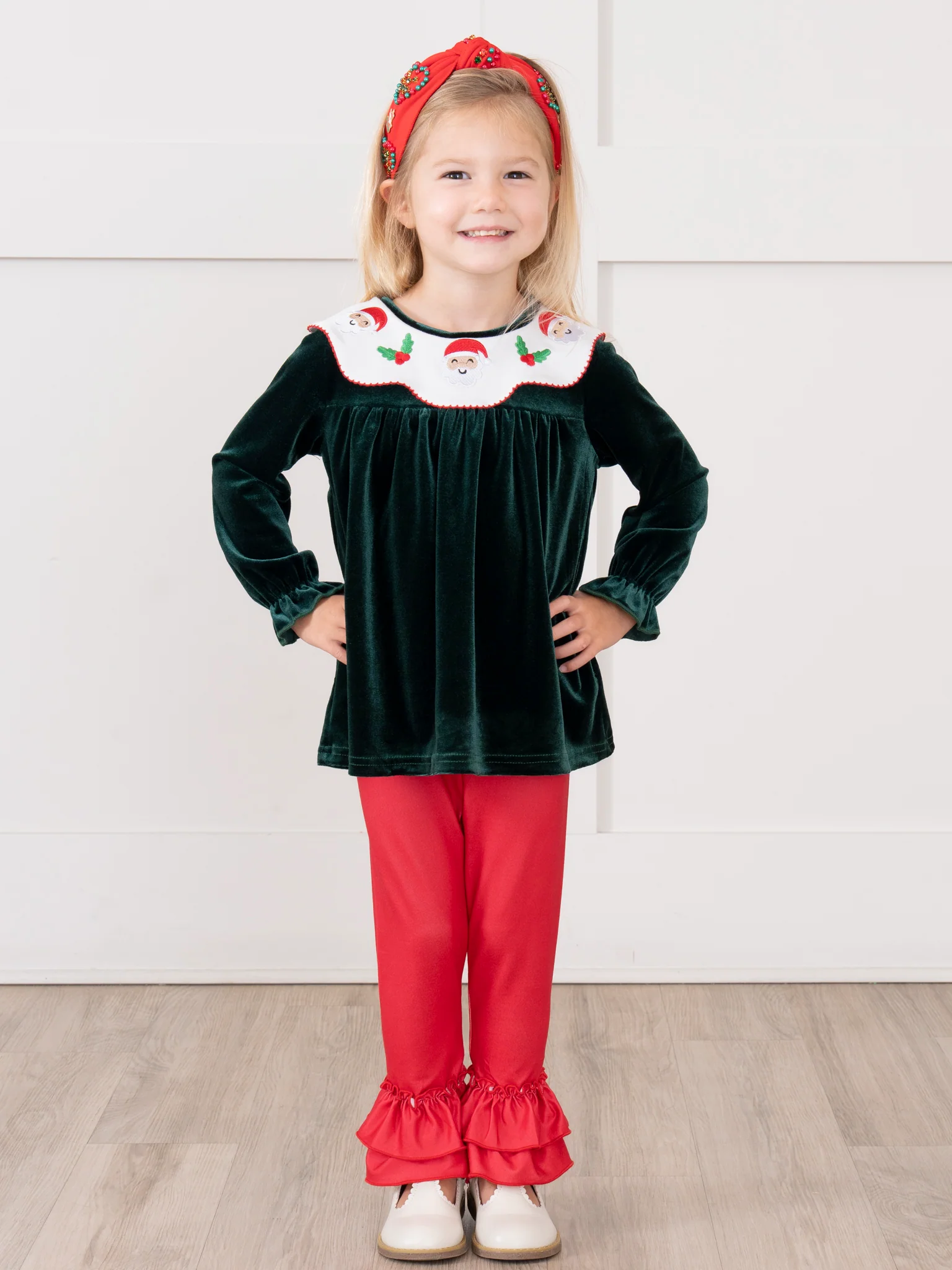 Emerald Velvet Holly Jolly Outfit - Image 6