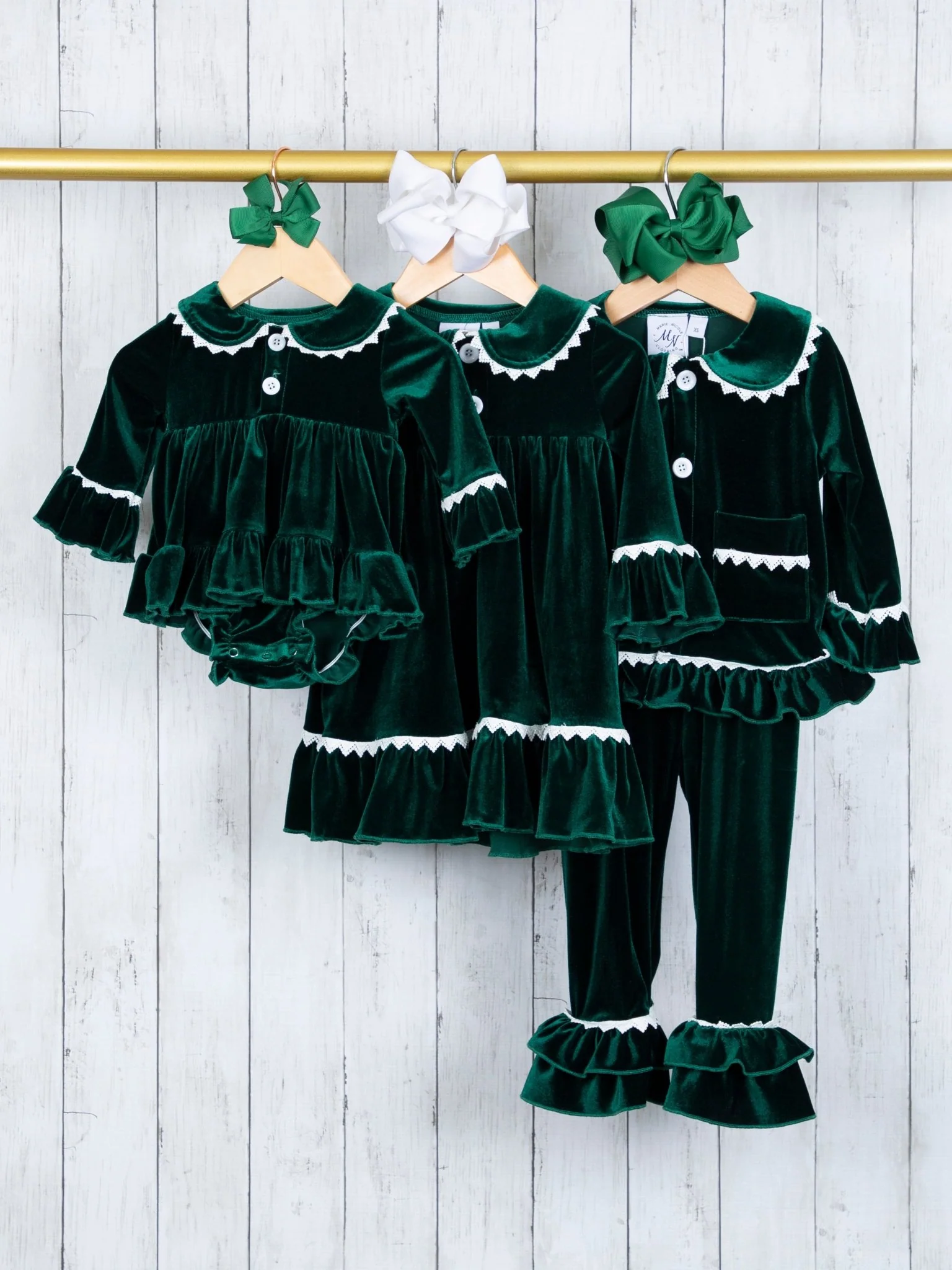 Emerald Velvet Ruffle Dress - Image 2