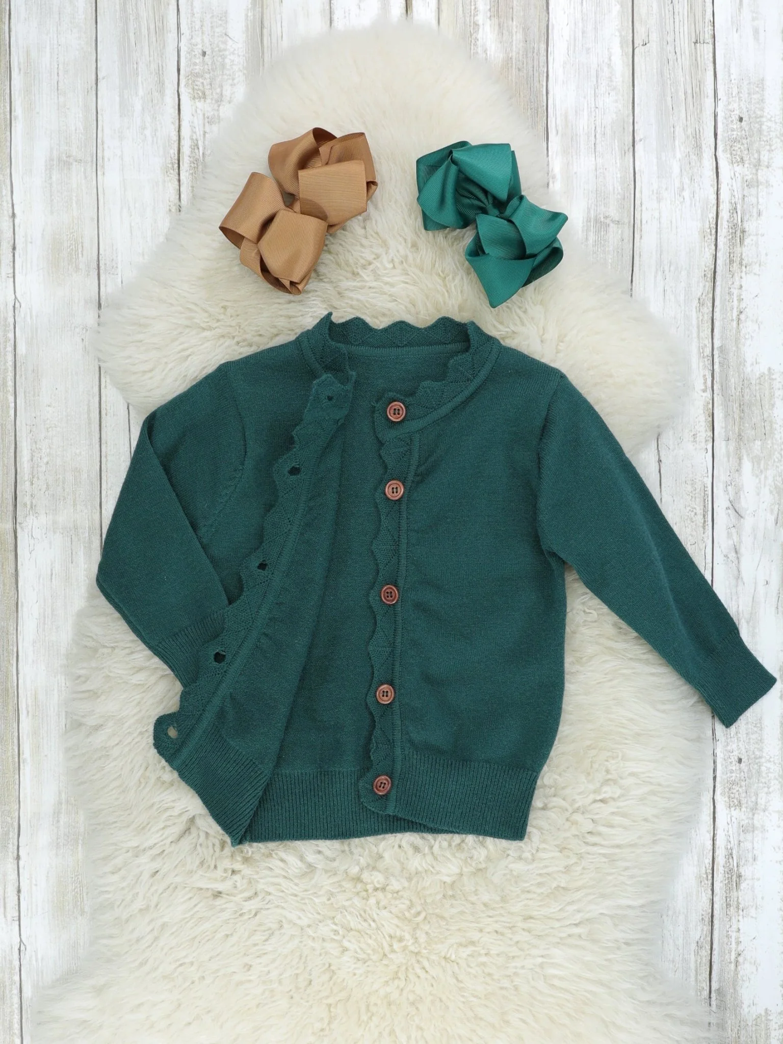 Evergreen Button-Up Ruffle Cardigans - Image 2