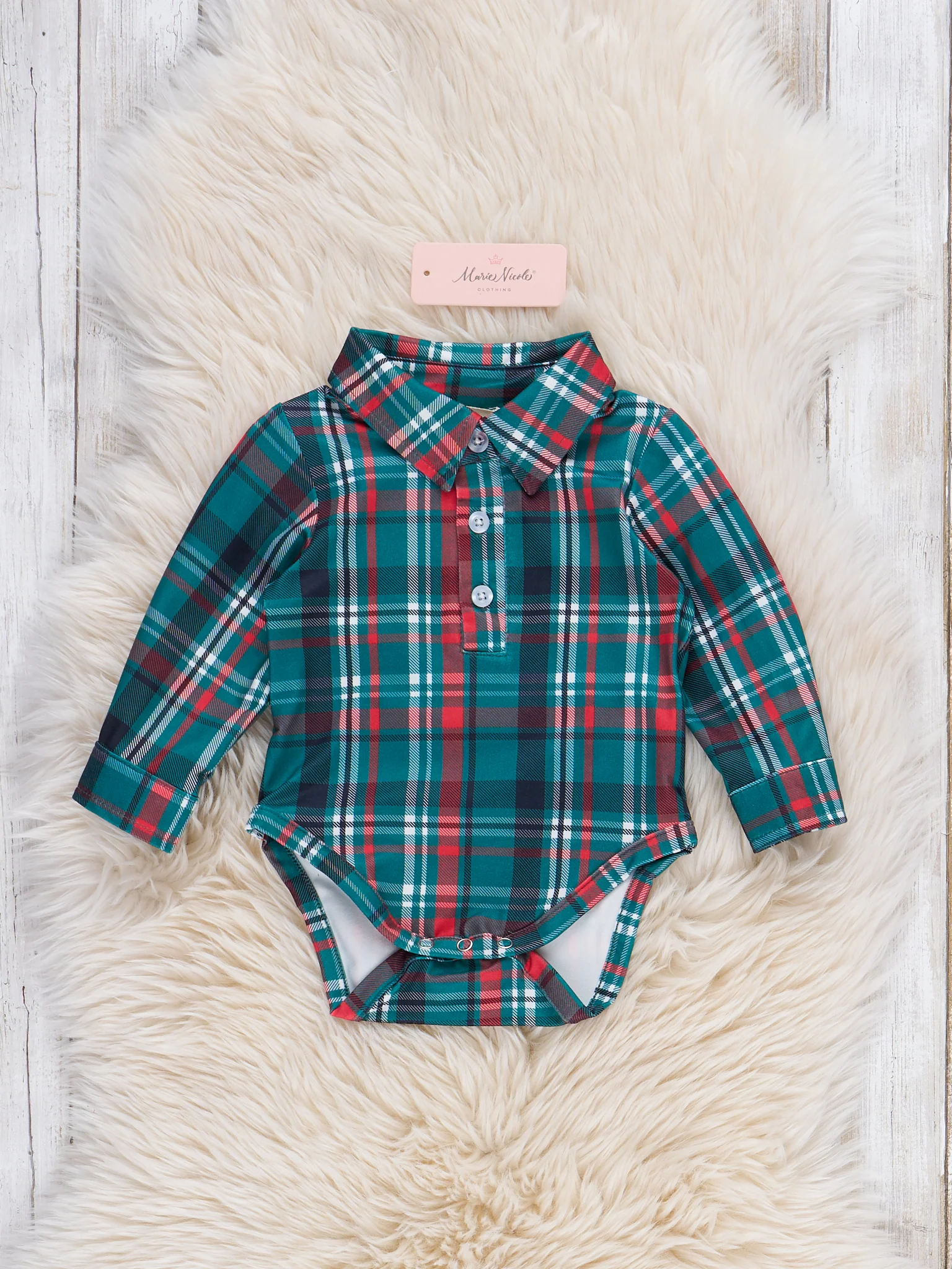 Evergreen Plaid Romper