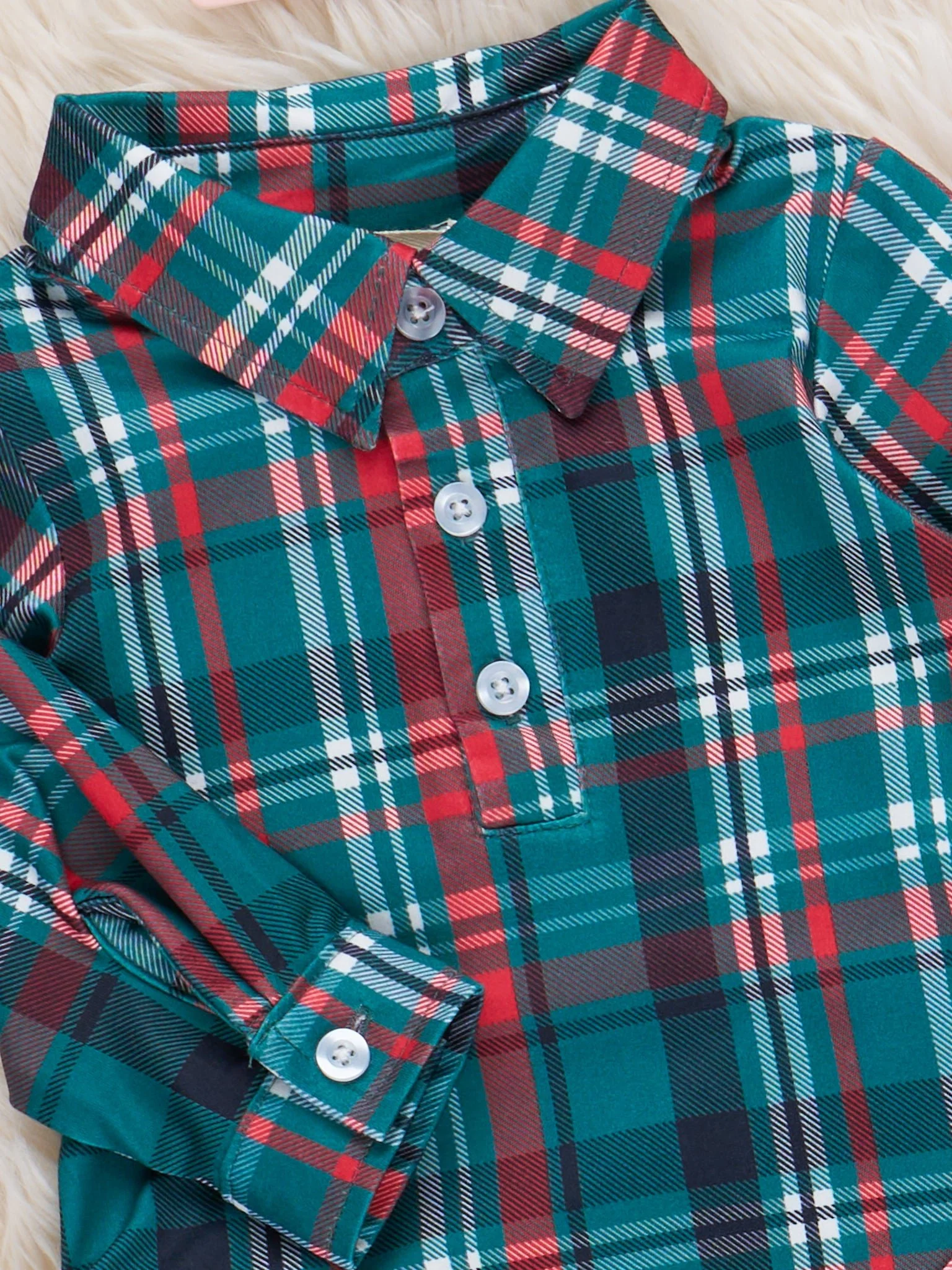 Evergreen Plaid Romper - Image 2