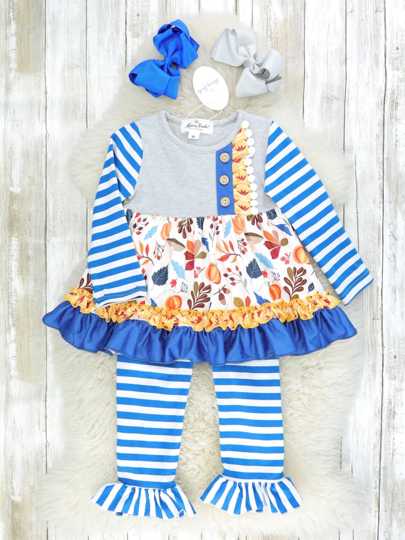 Fall Foliage Raglan Ruffle Outfit