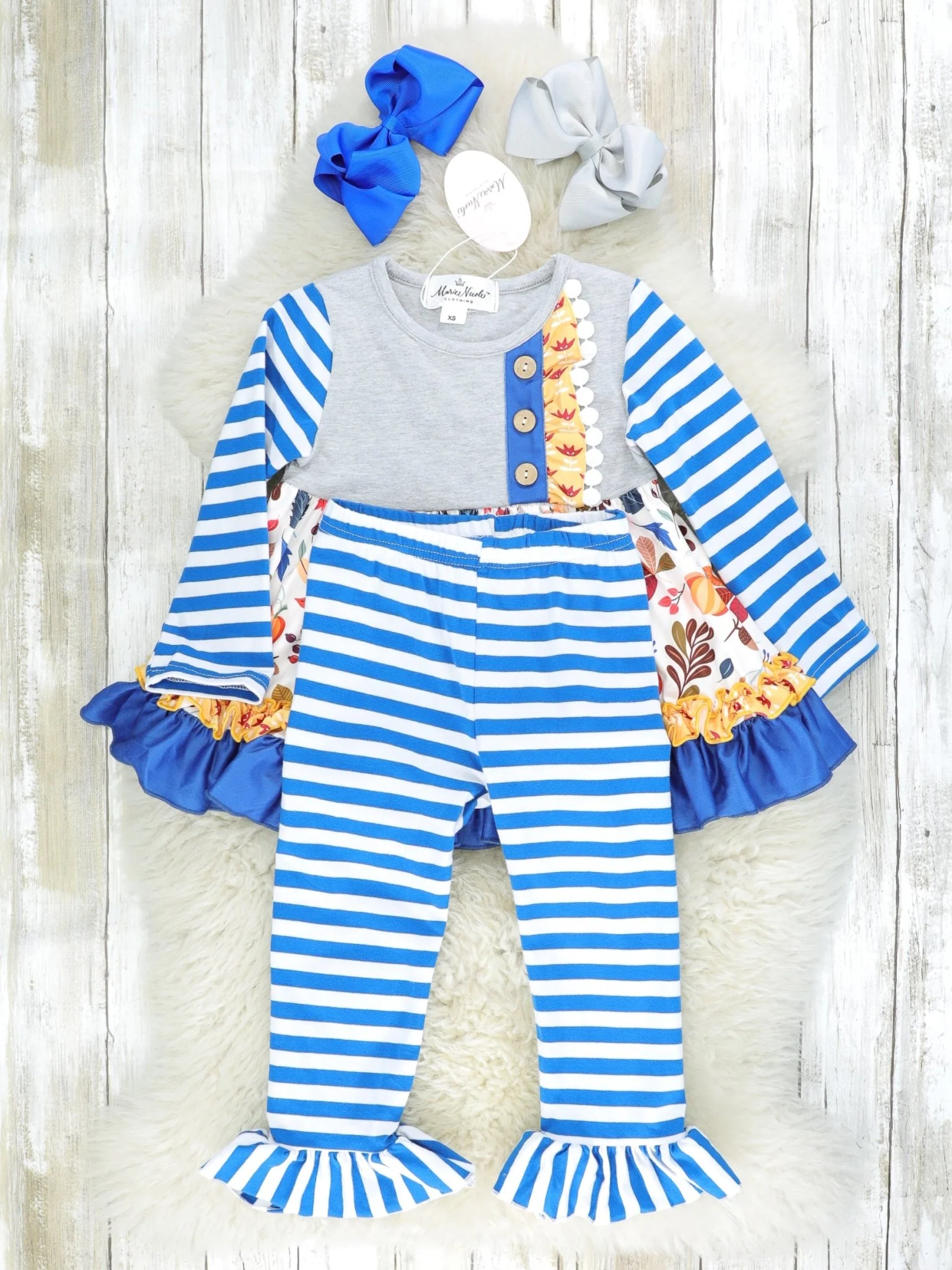 Fall Foliage Raglan Ruffle Outfit - Image 2