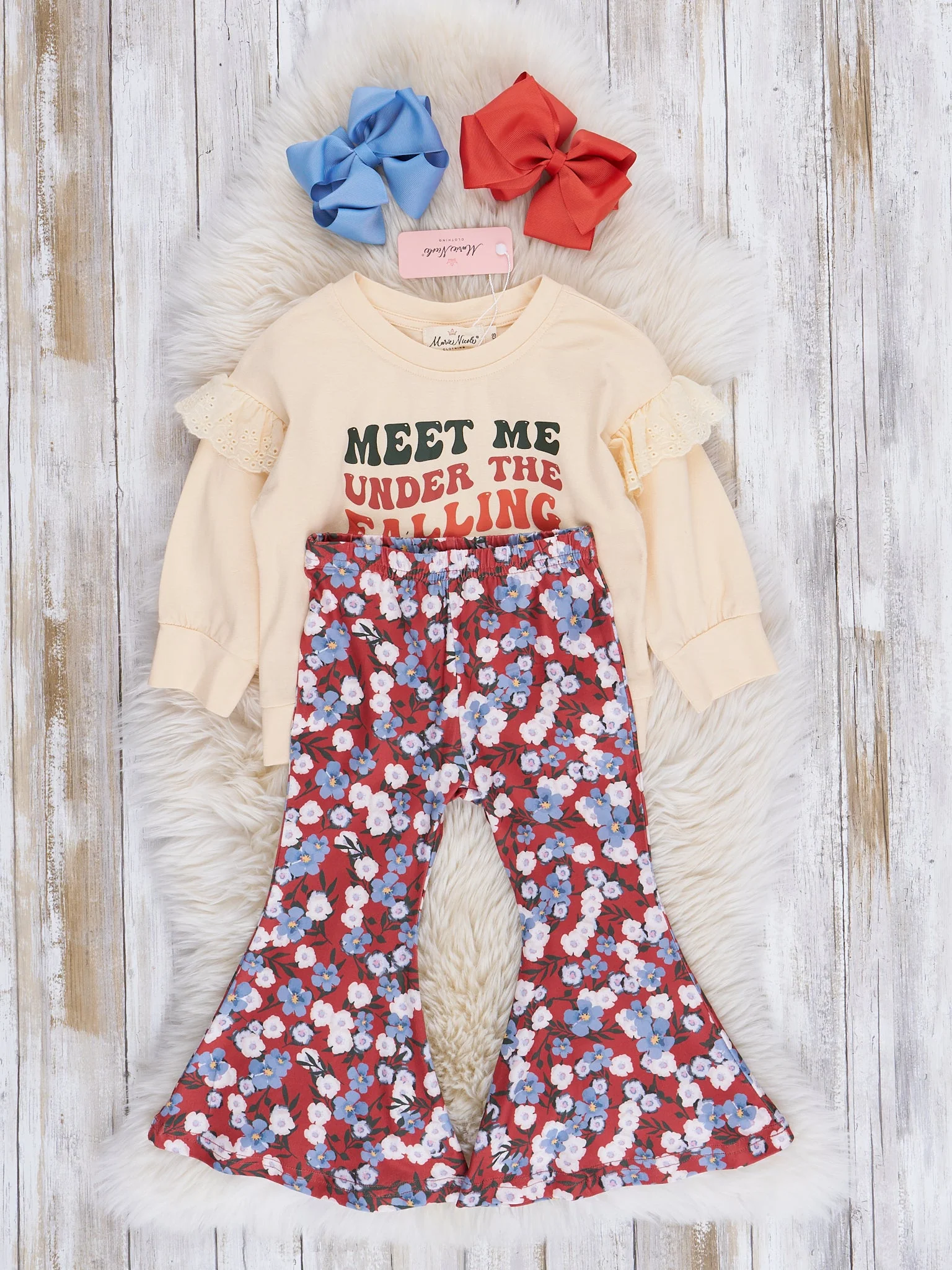 "Falling Leaves" Floral Bell Bottoms Outfit - Image 2