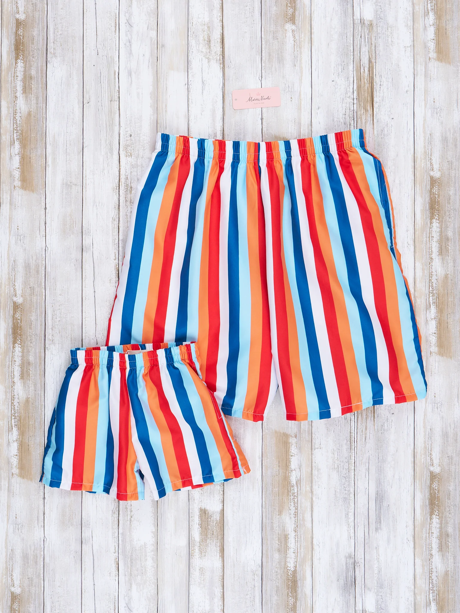 Family Blue & Orange Stripes Swimsuit - Image 3
