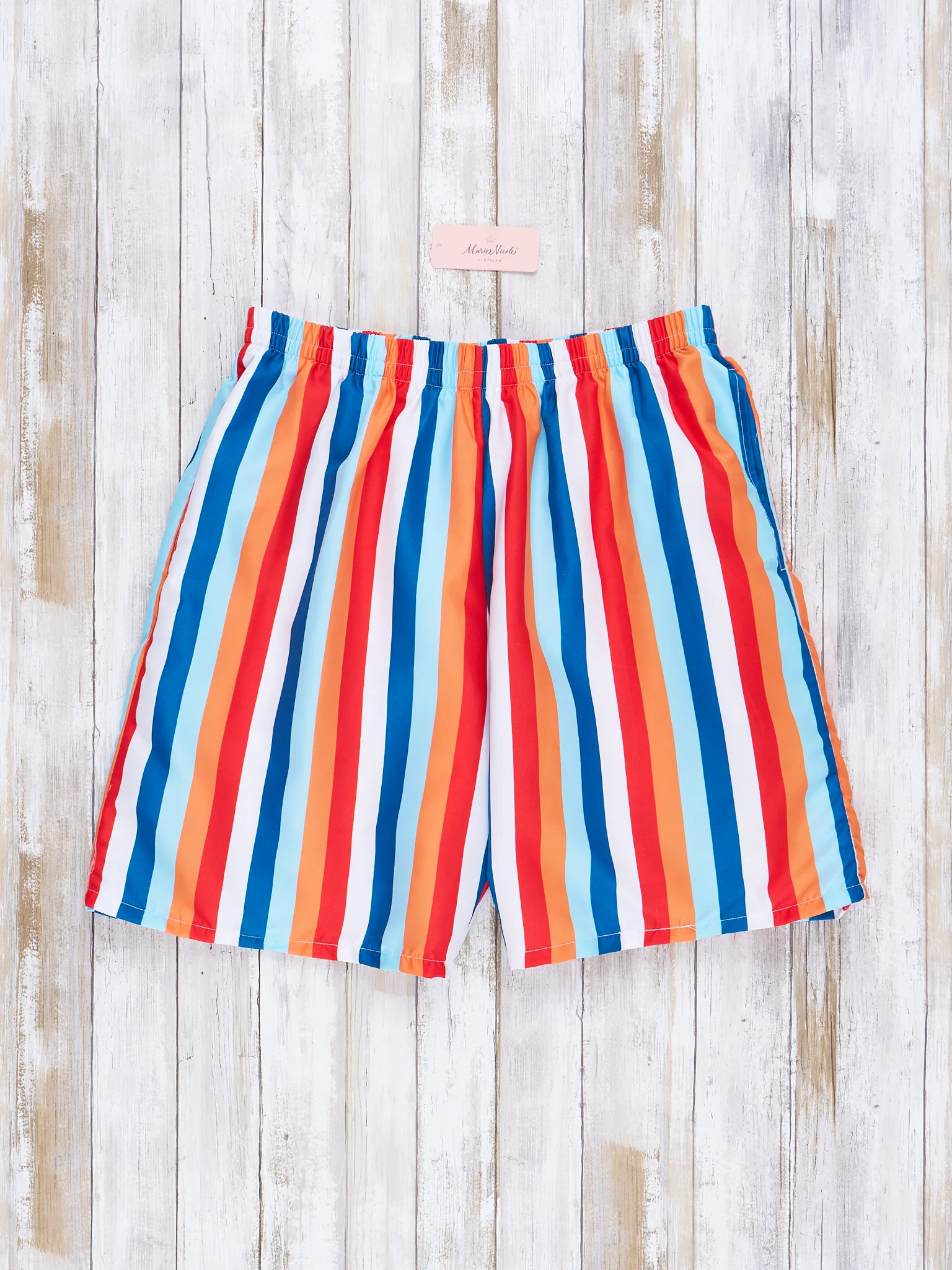 Family Blue & Orange Stripes Swimsuit - Image 7