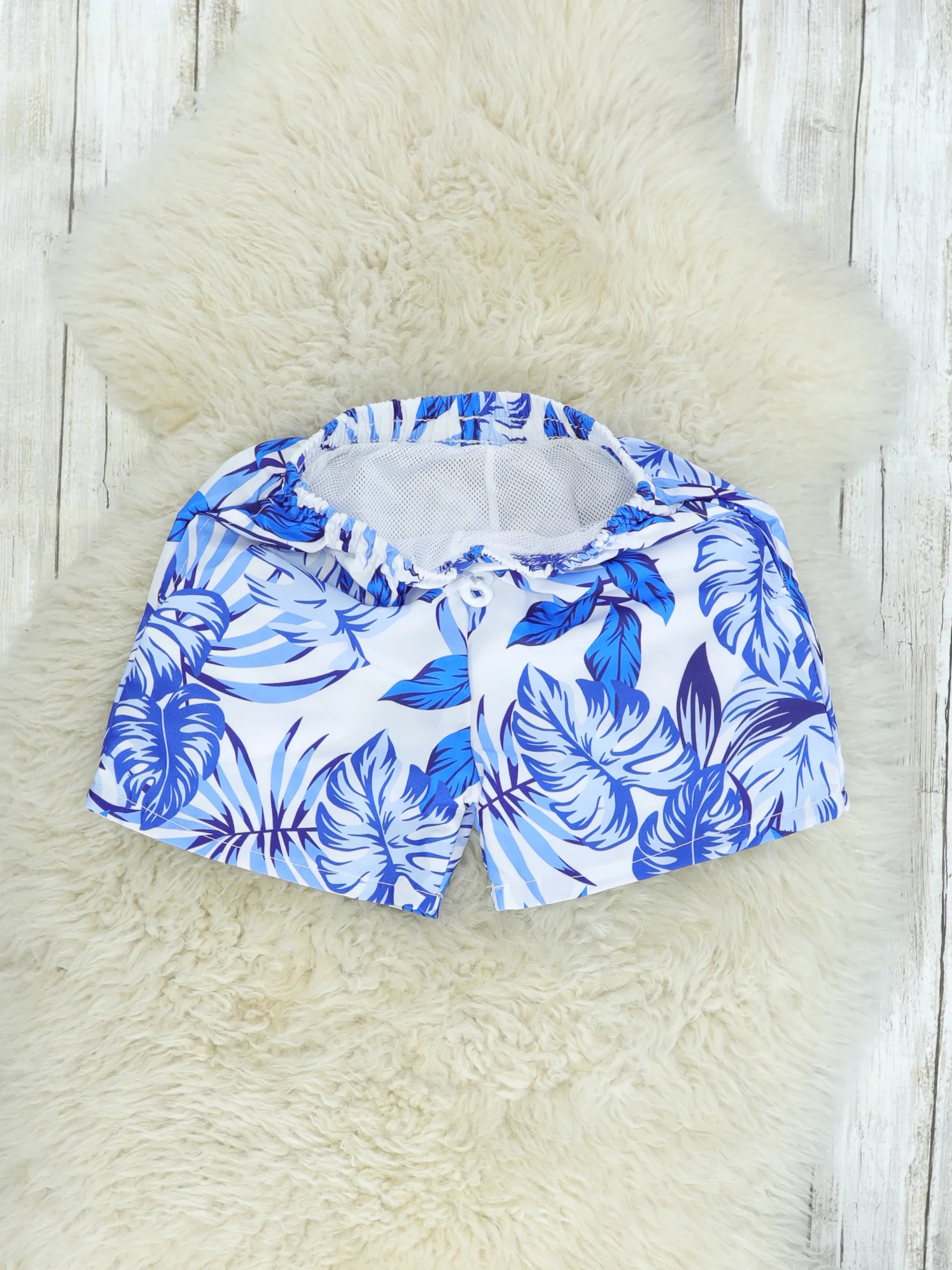 Family Blue & White Tropical Swimsuit - Image 7
