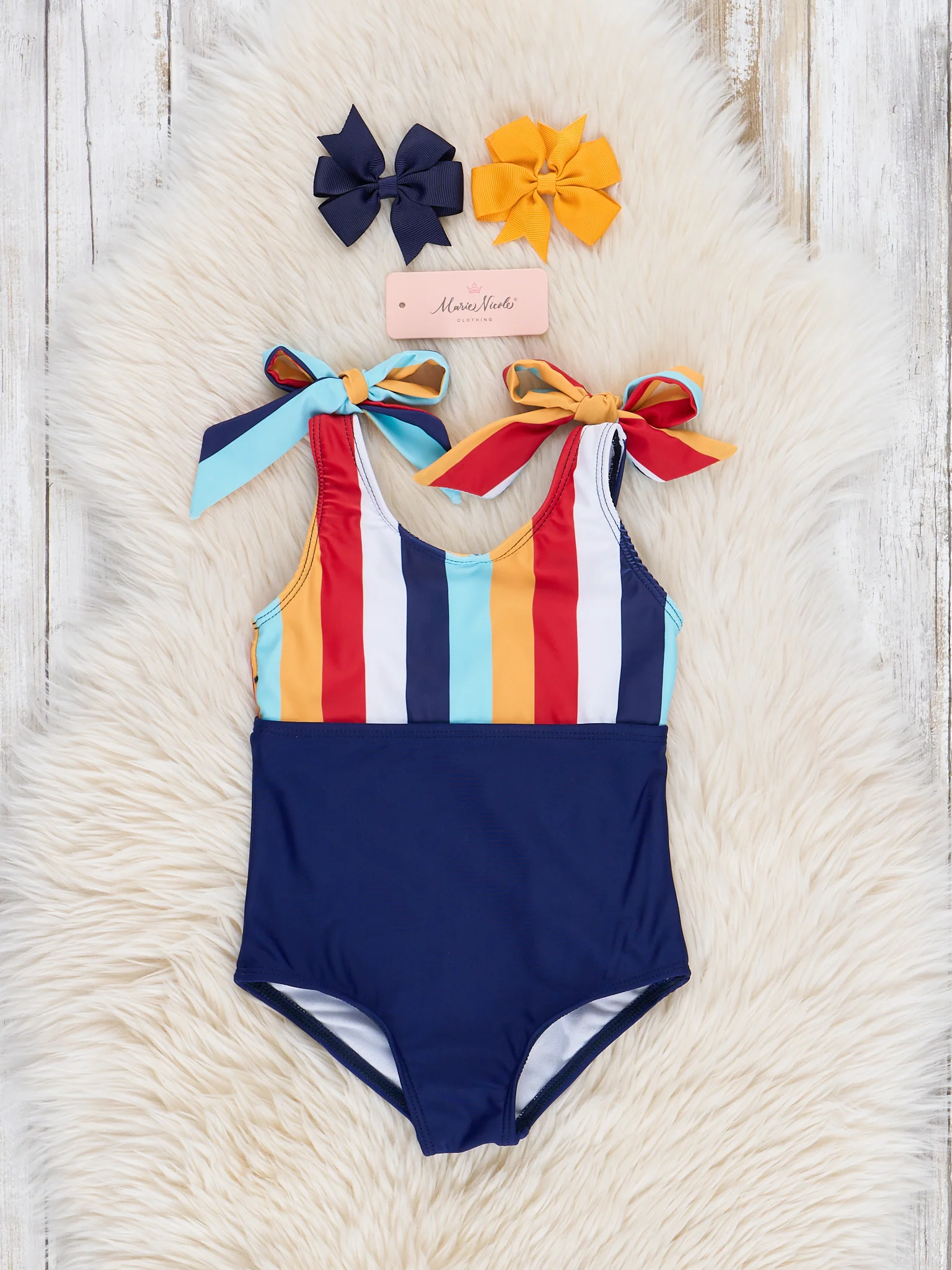 Family Navy Striped Swimsuit - Image 2