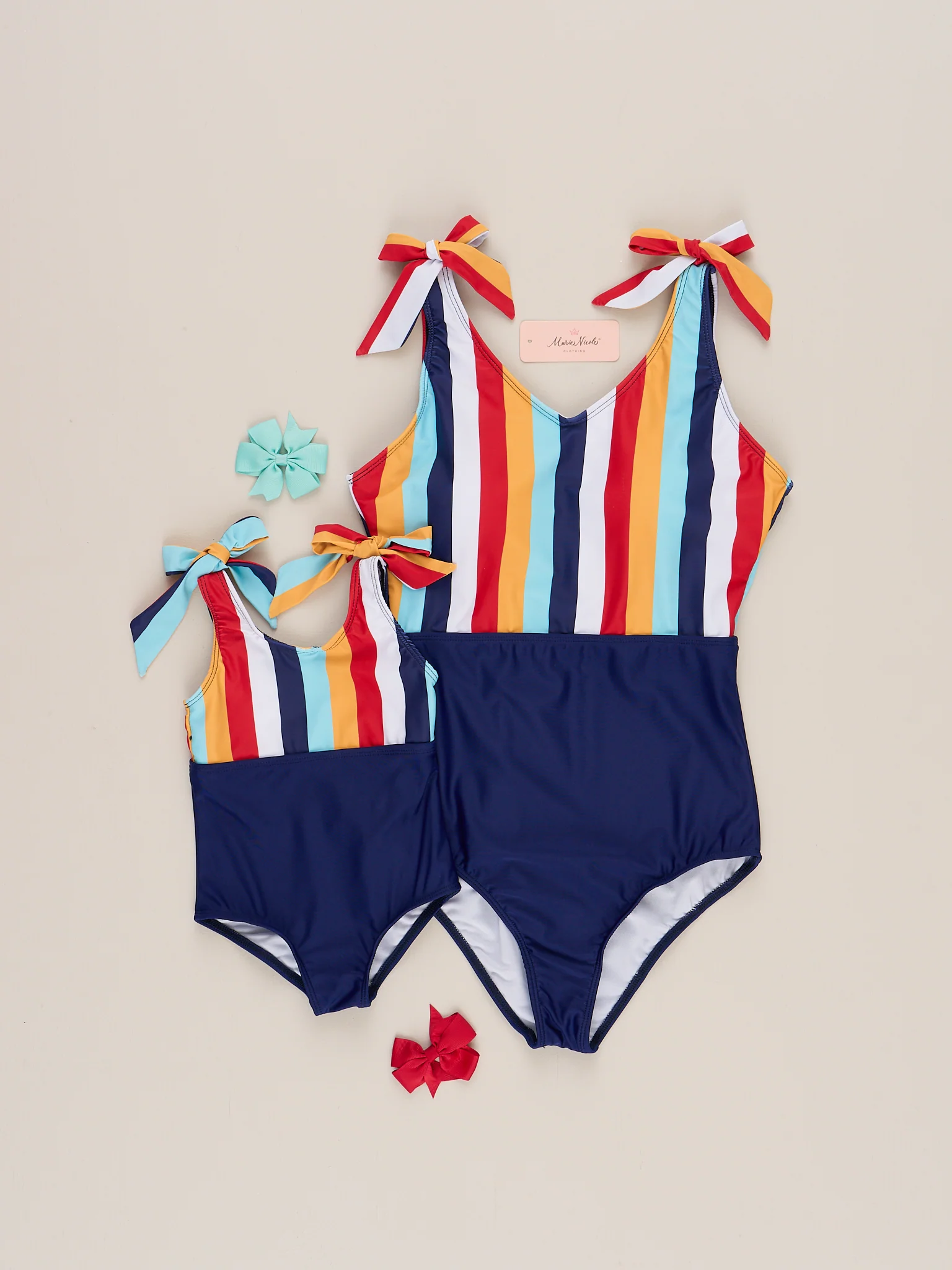 Family Navy Striped Swimsuit - Image 5