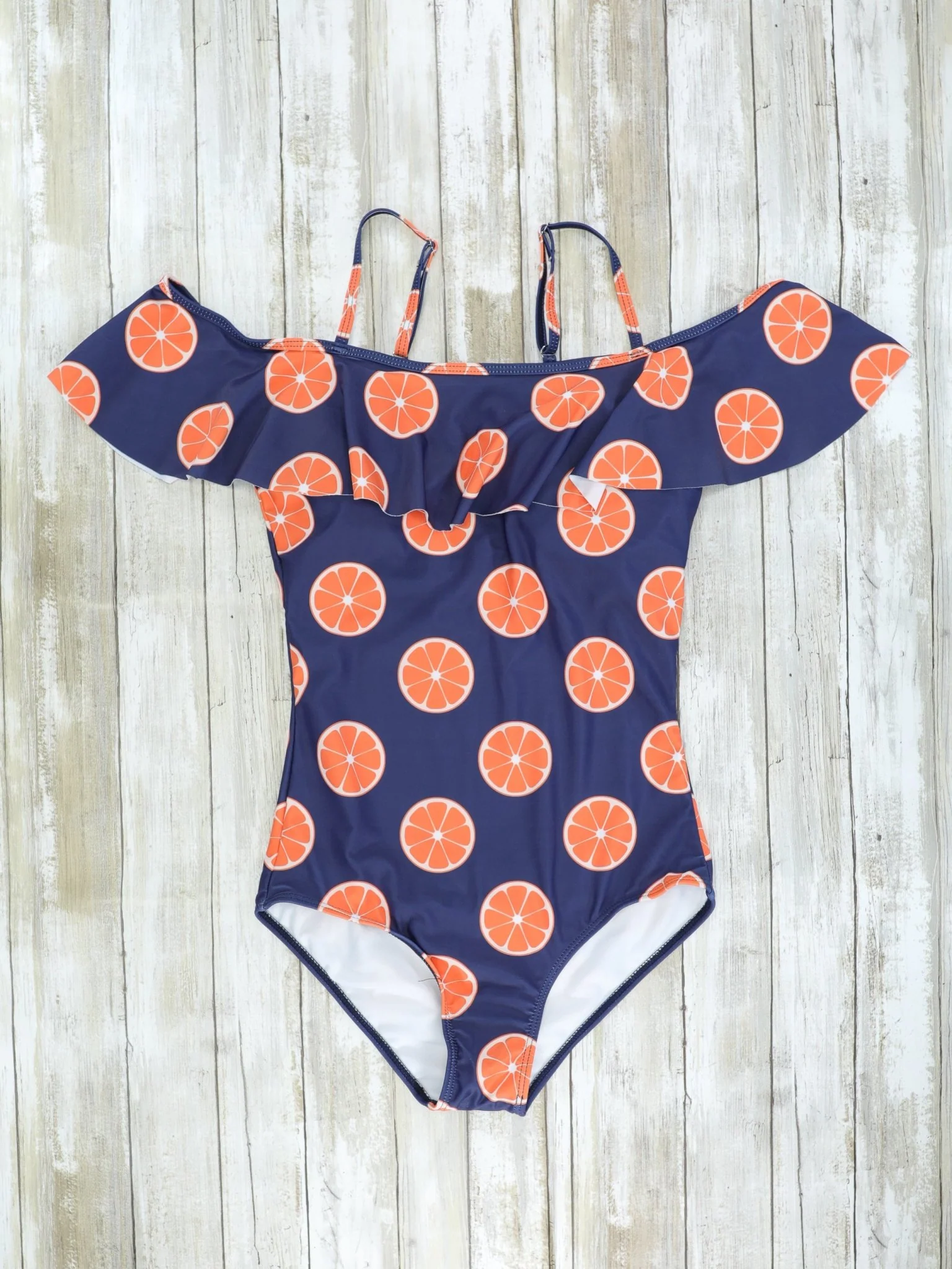 Family Orange & Navy Blue Swimsuit - Image 4