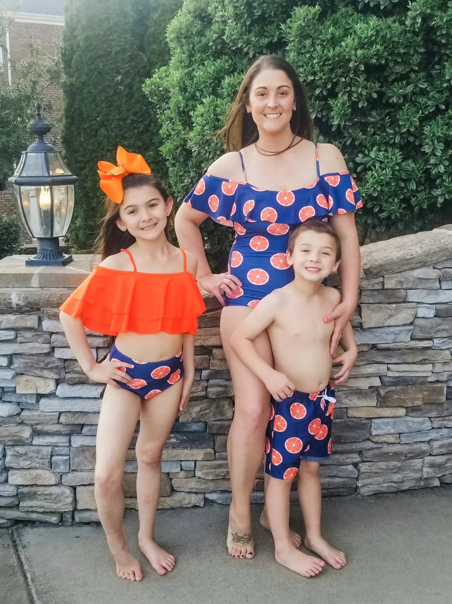 Family Orange & Navy Blue Swimsuit - Image 8