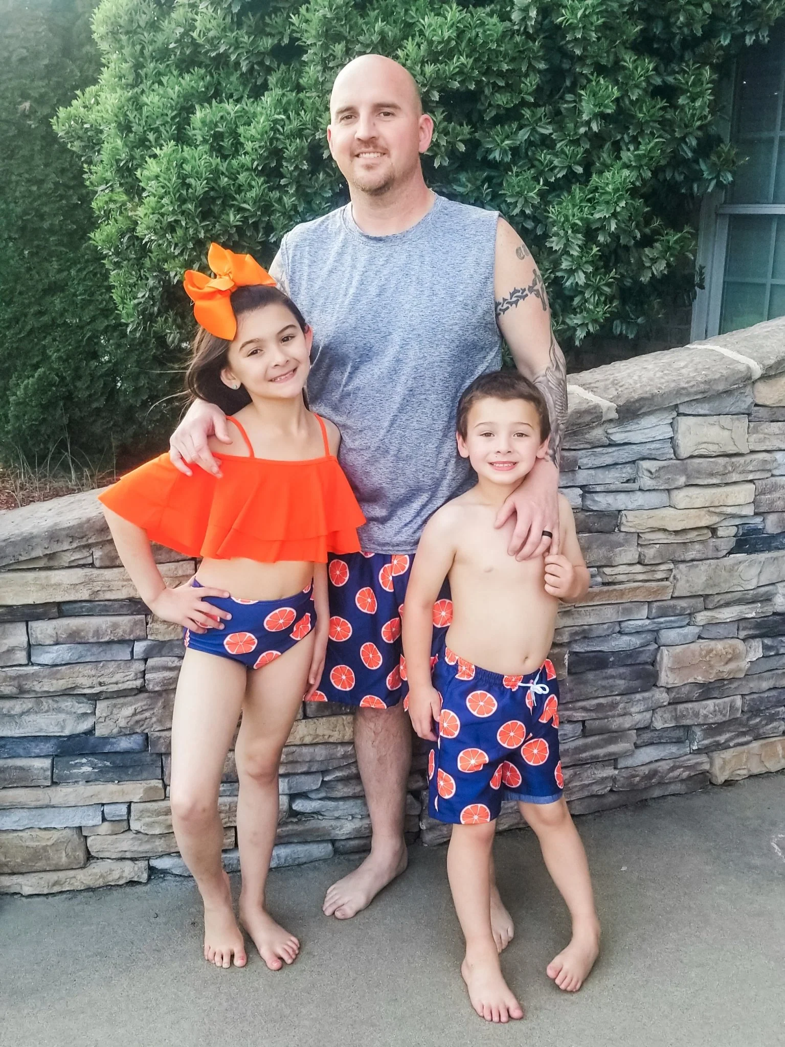 Family Orange & Navy Blue Swimsuit - Image 9