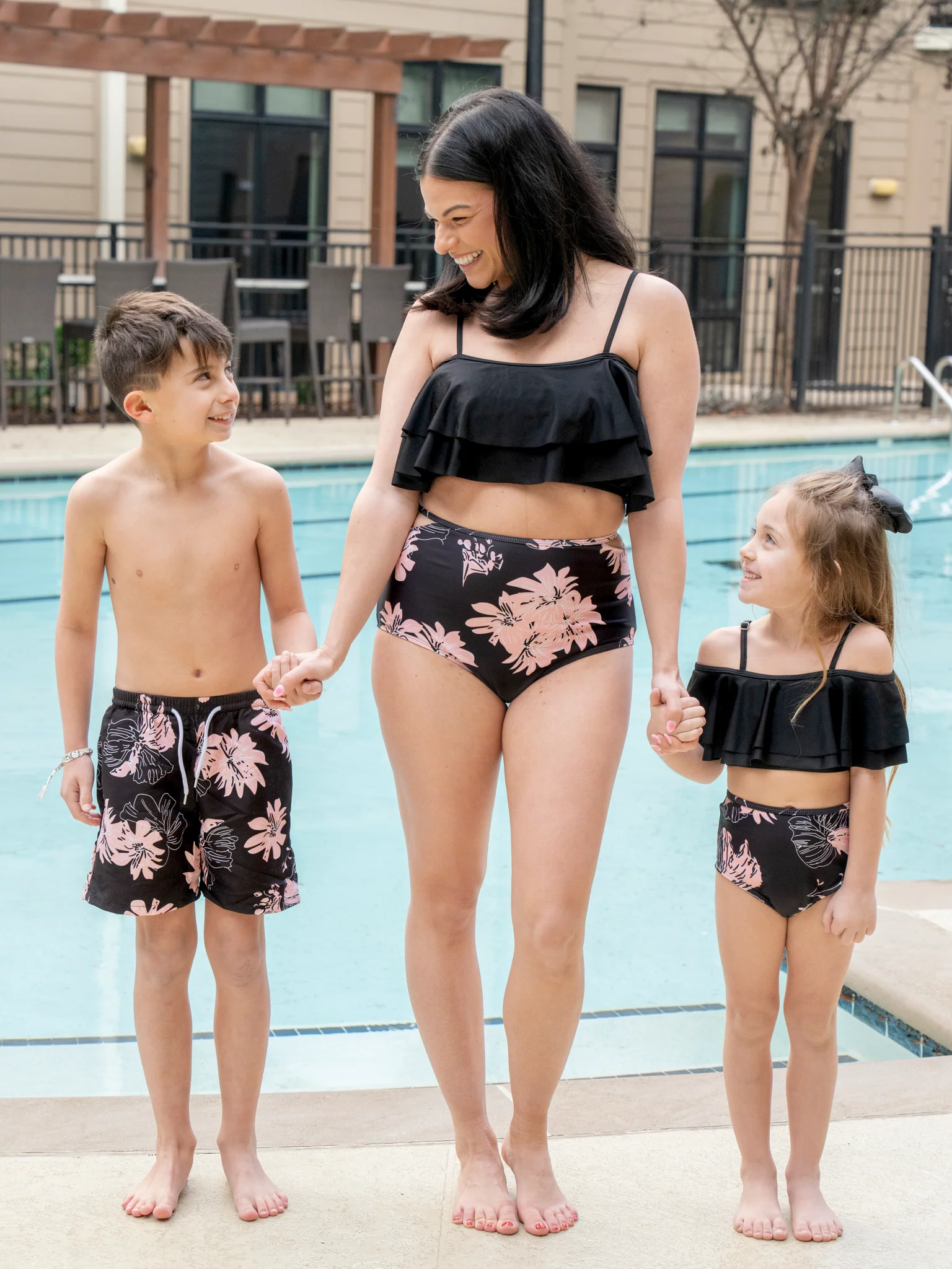 Family Pink & Black Wildflowers Swimsuit - Image 10