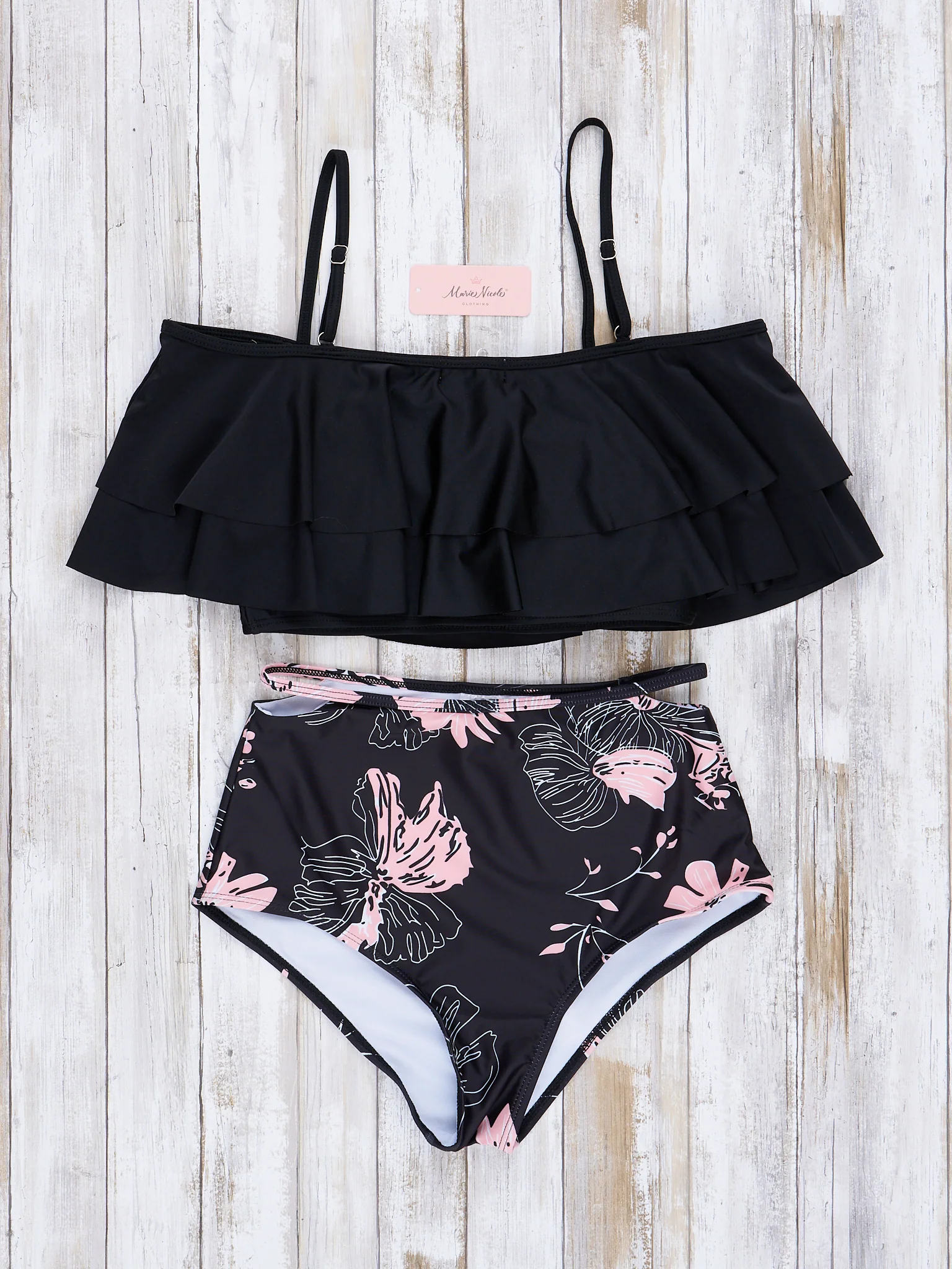 Family Pink & Black Wildflowers Swimsuit - Image 3