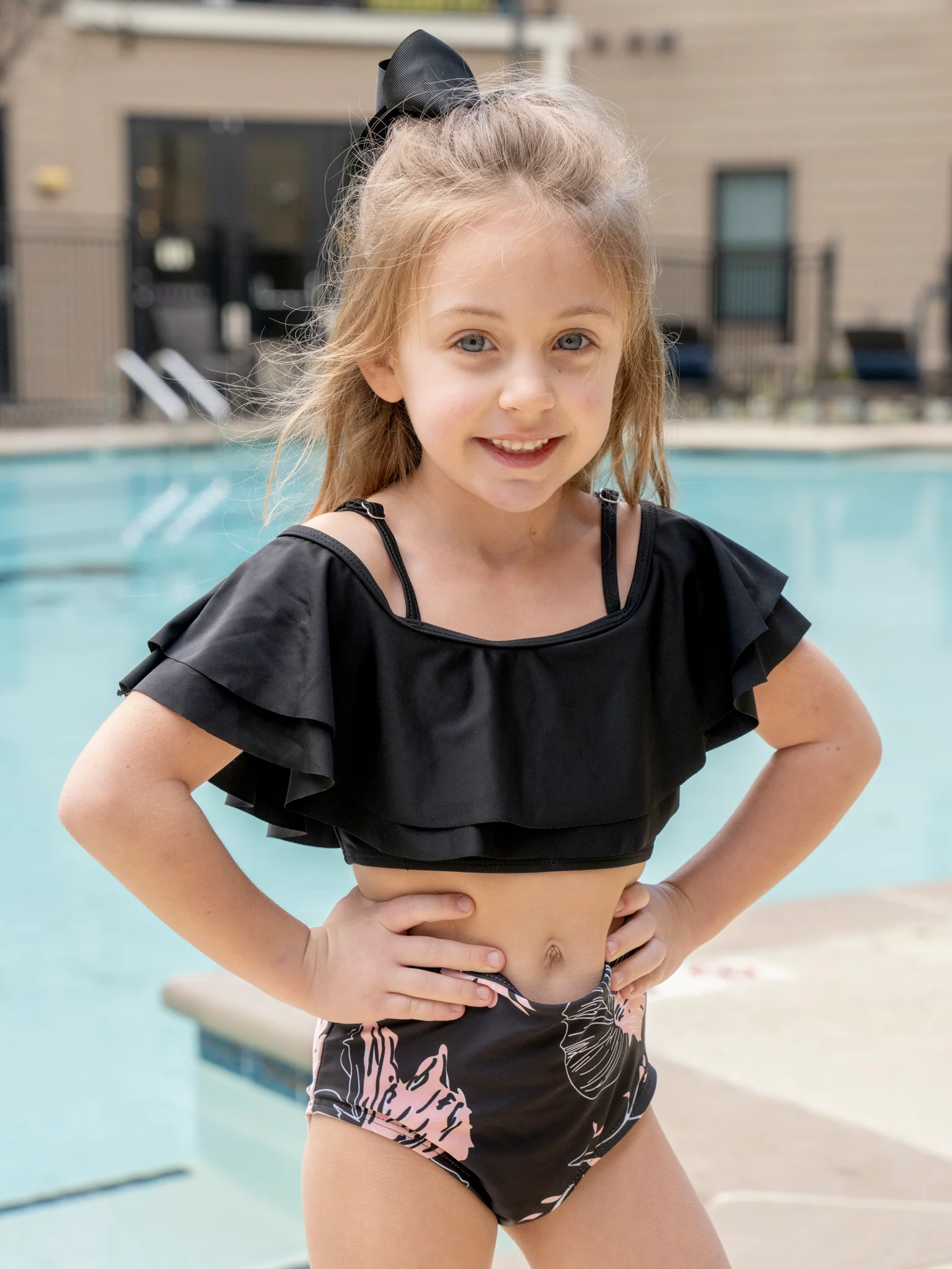 Family Pink & Black Wildflowers Swimsuit - Image 7