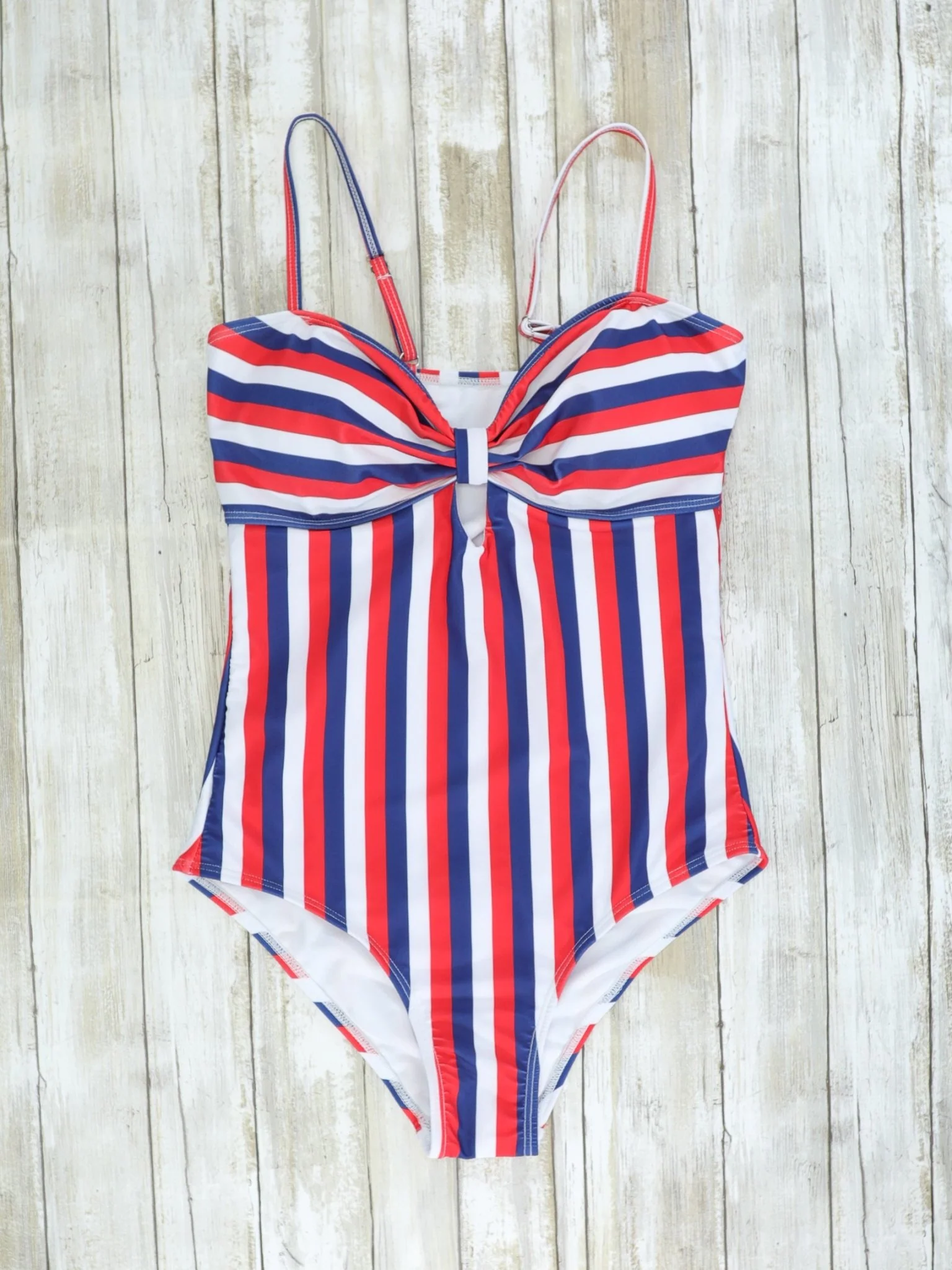 Family Red, White, & Blue Pinstriped Swimsuit - Image 5
