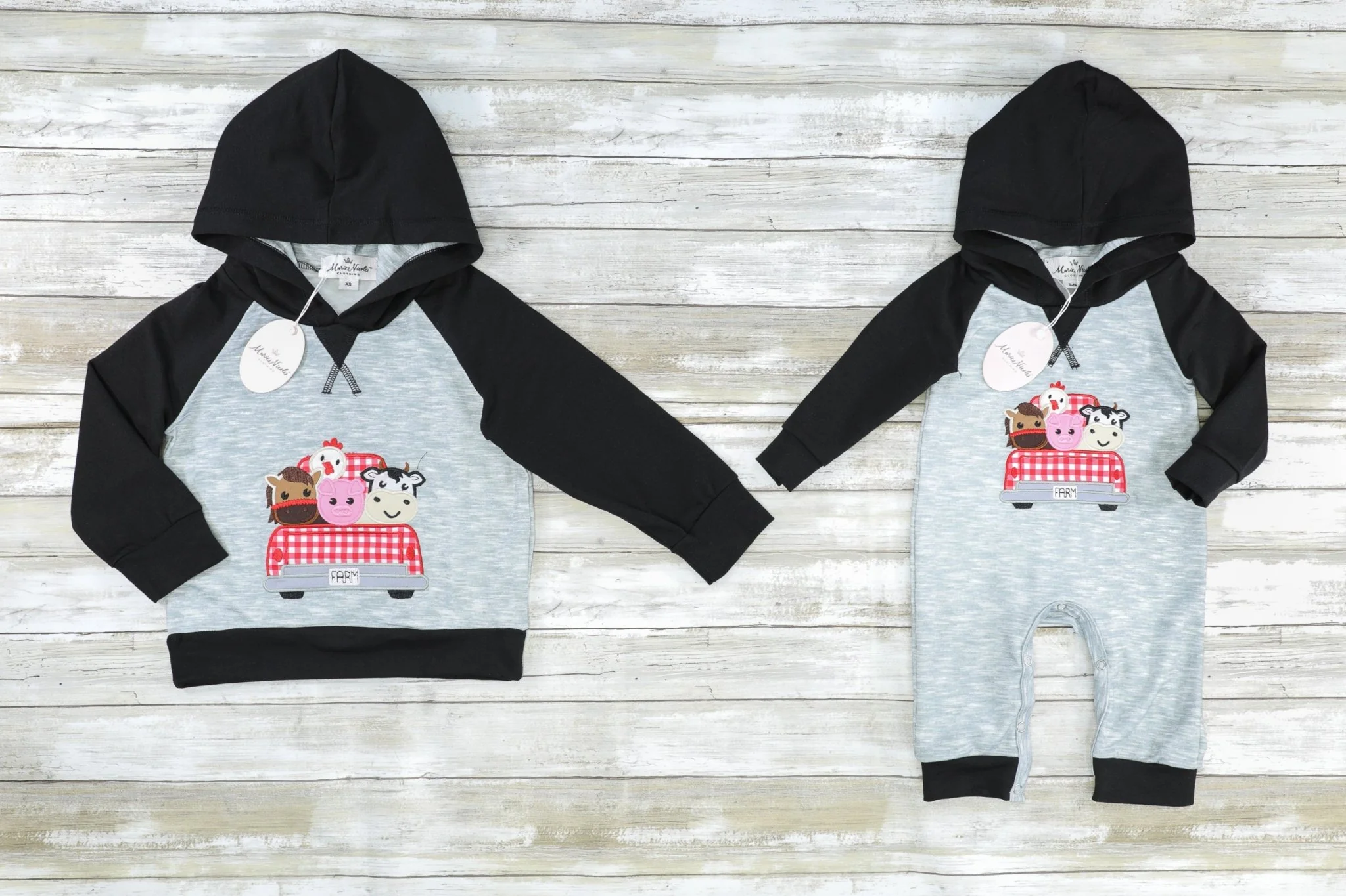 Farm Road Trip Raglan Hoodie Romper - Image 2