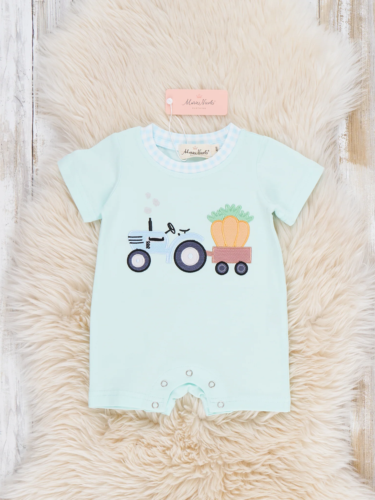 Farm to Fun Embroidered Cotton Romper