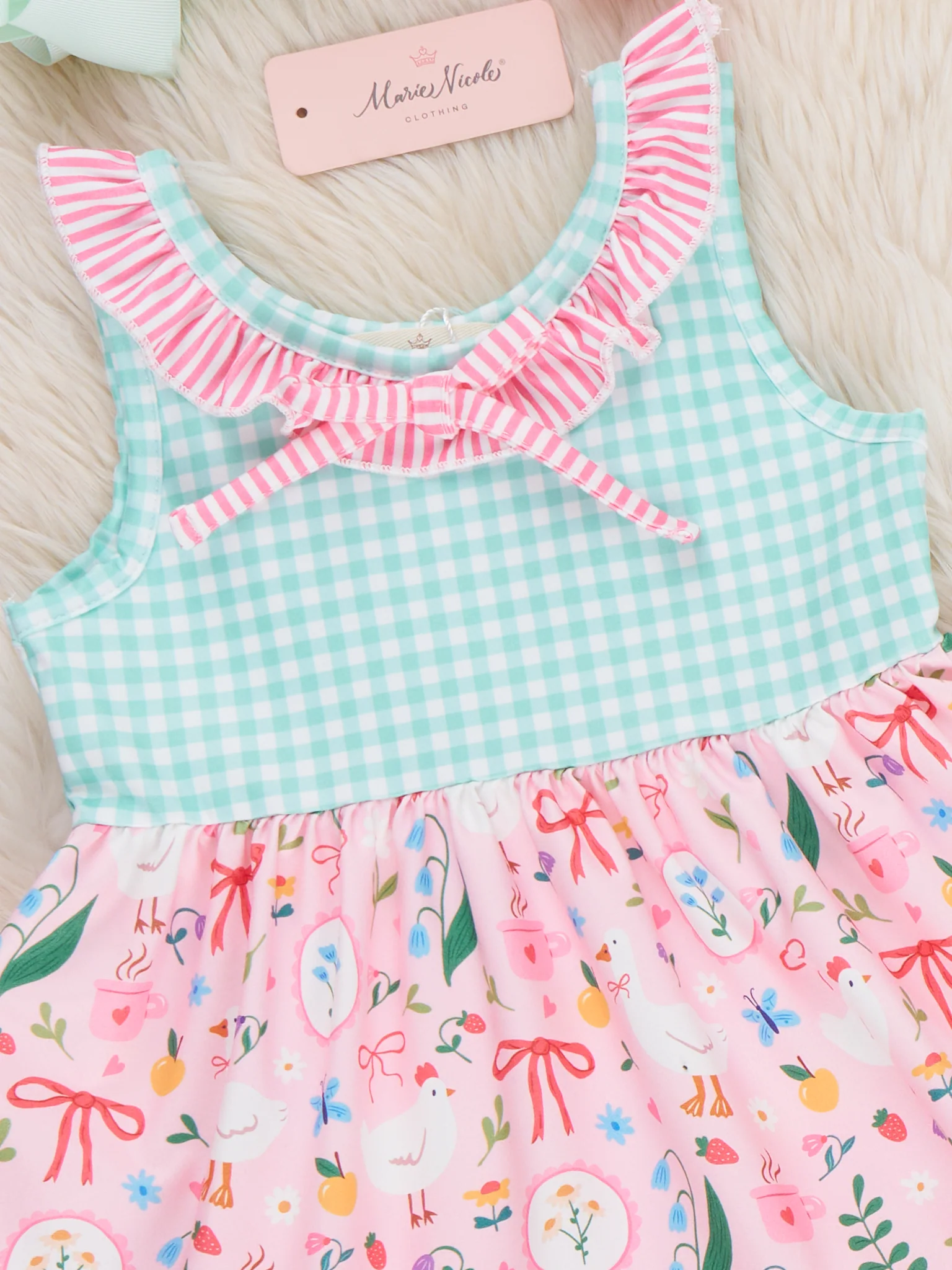 Farmyard Bow Ruffle Dress - Image 2