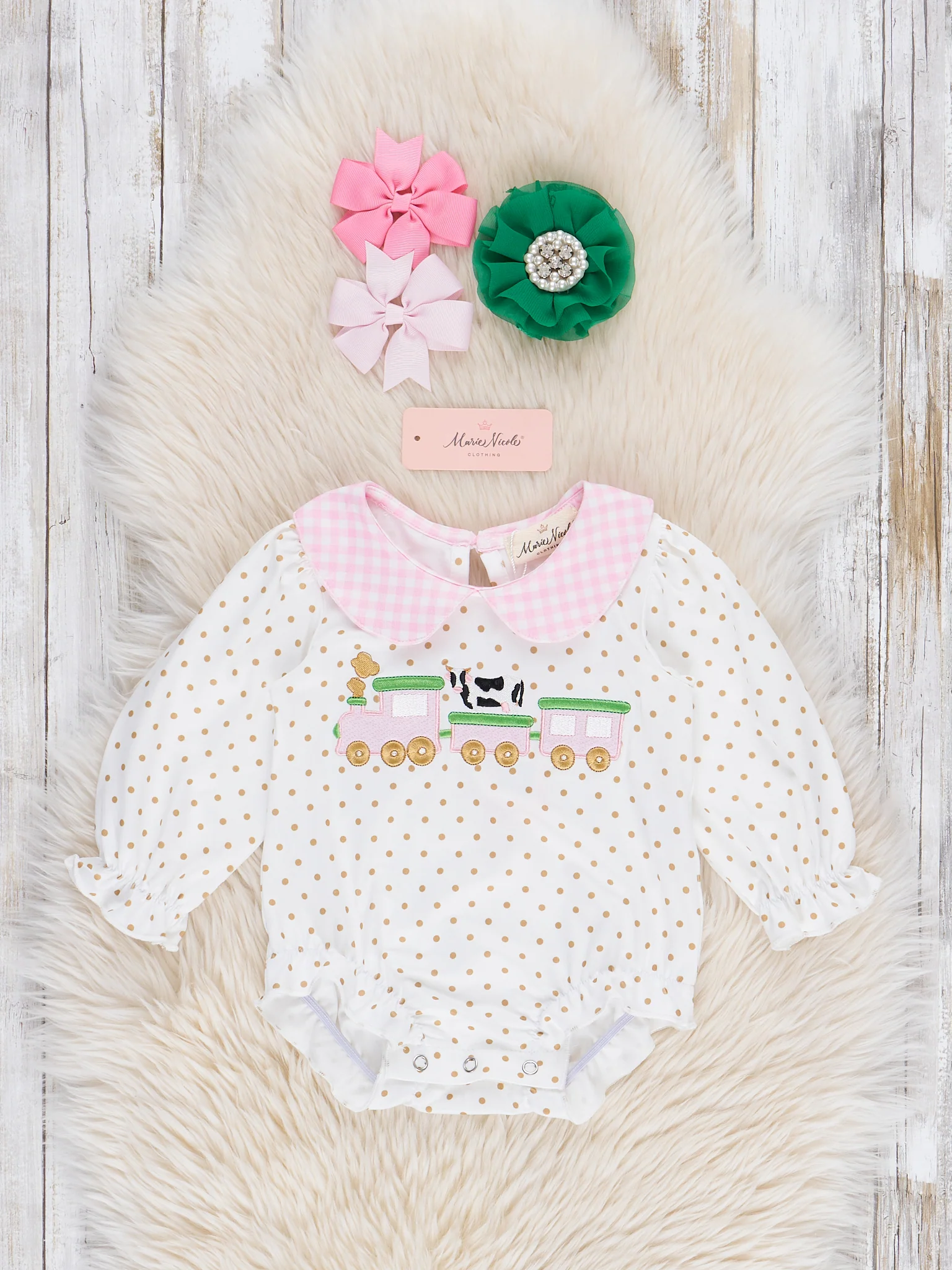 Farmyard Express Ruffle Bubble Romper