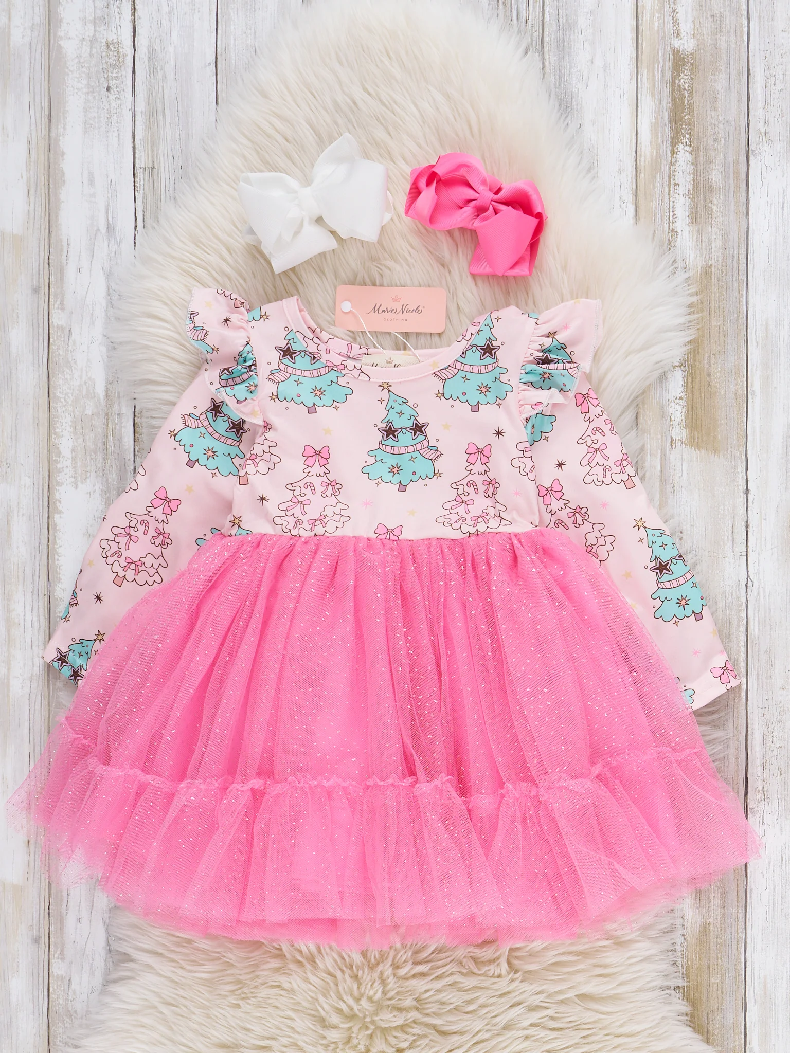Fashionable Christmas Trees Tulle Dress