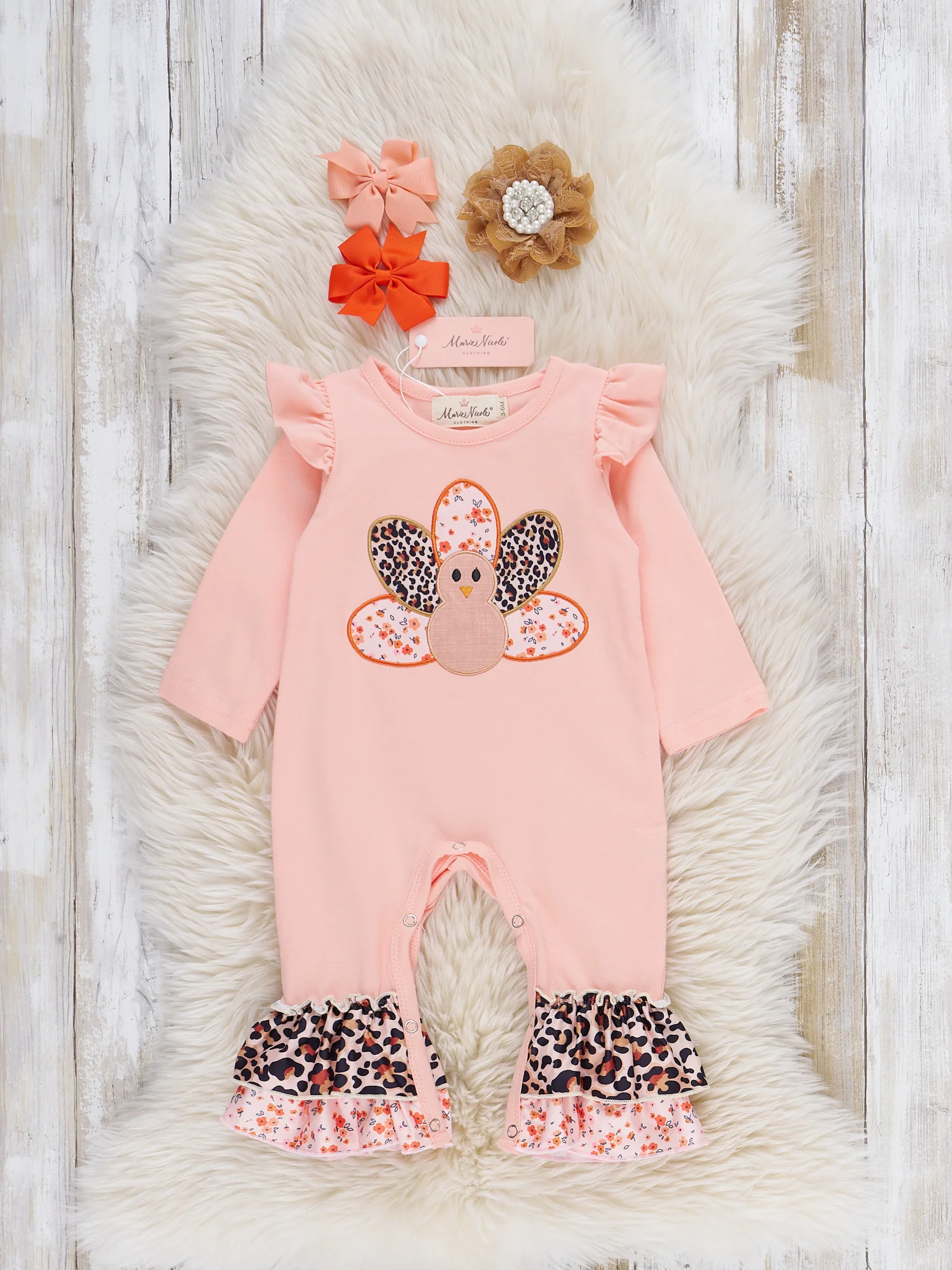 Feathered & Fabulous Ruffle Romper
