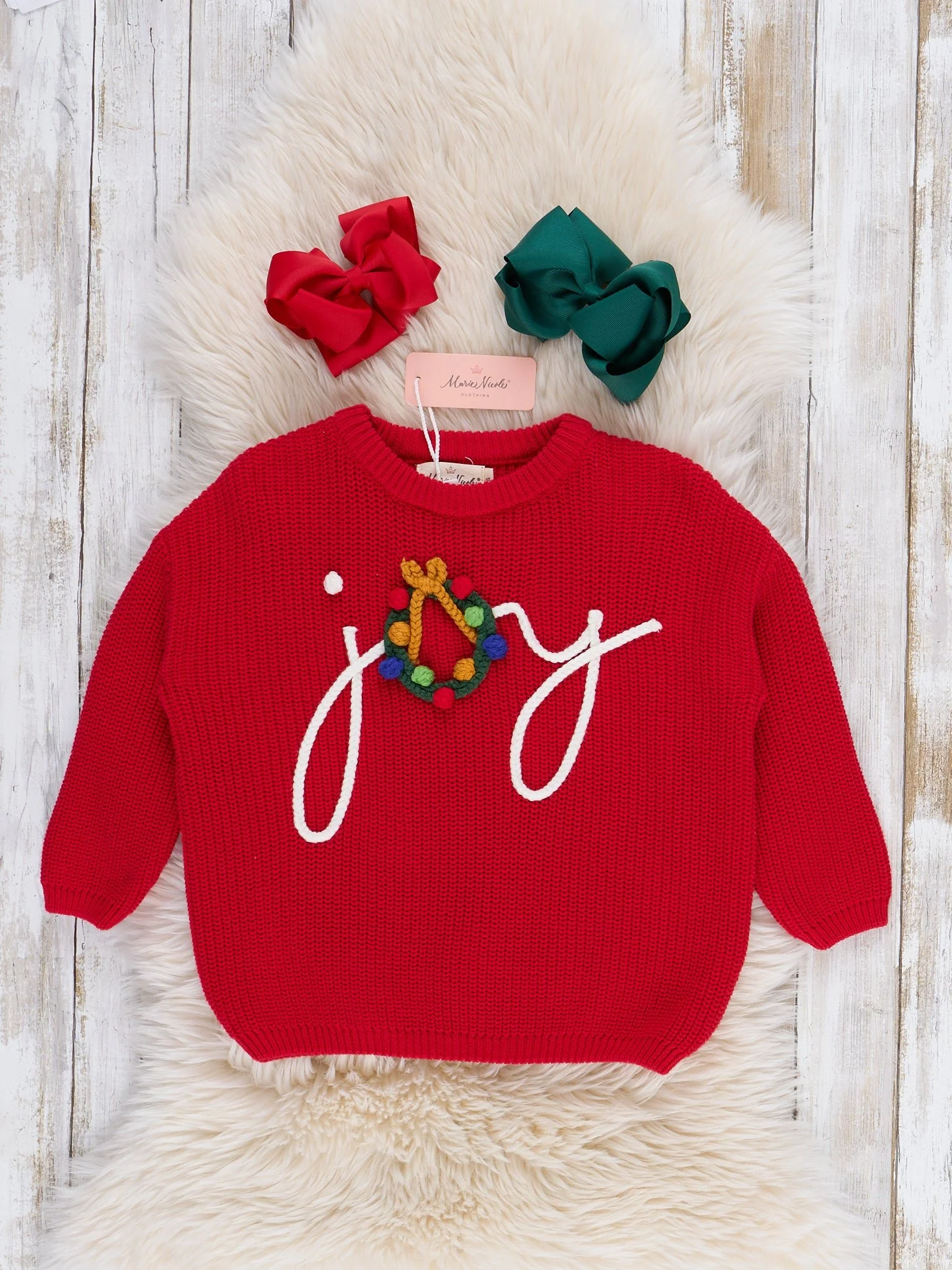 Festive Joy Wreath Oversized Sweater - Image 2