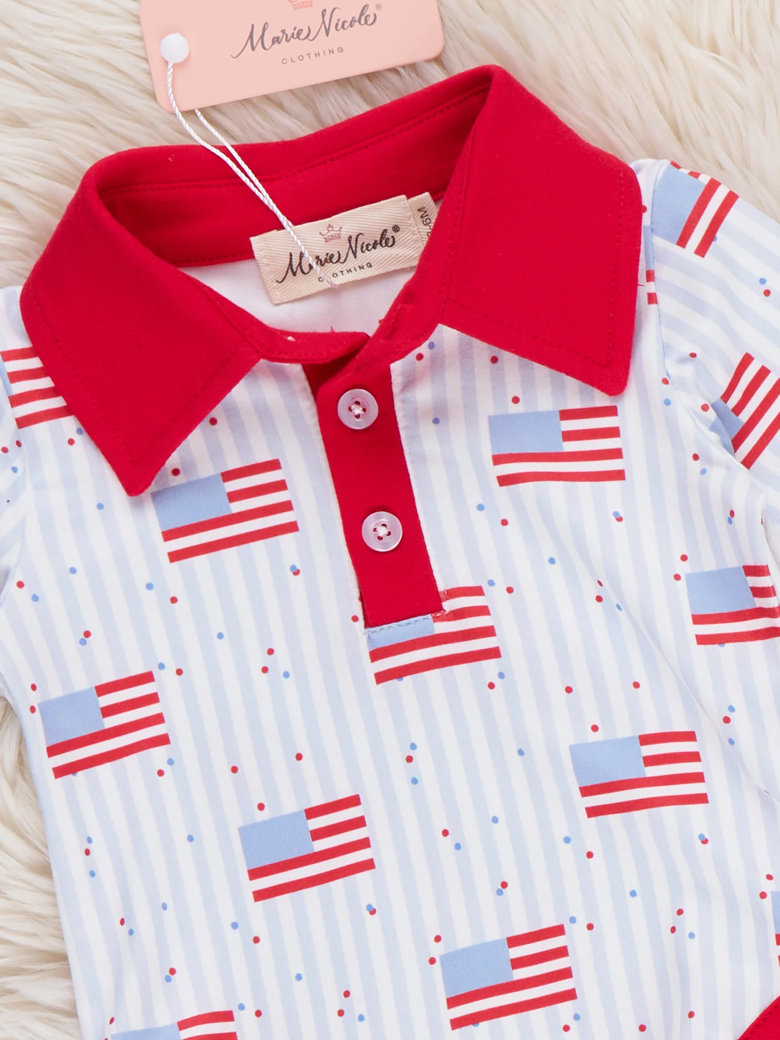 Flag Day Polo Onesie - Image 2