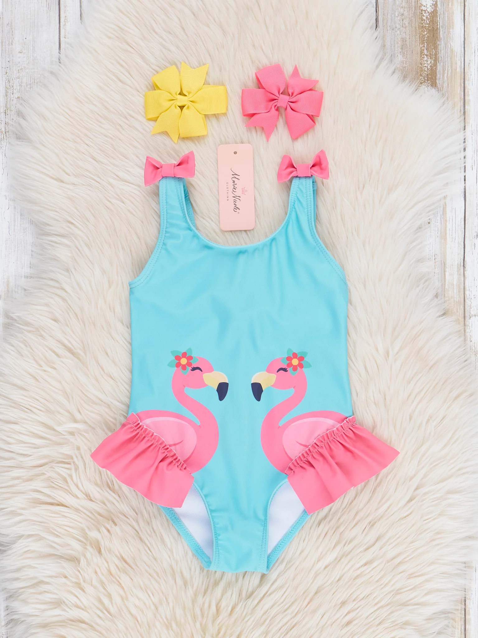Flamingo Feathers Ruffle Swimsuit - Image 2