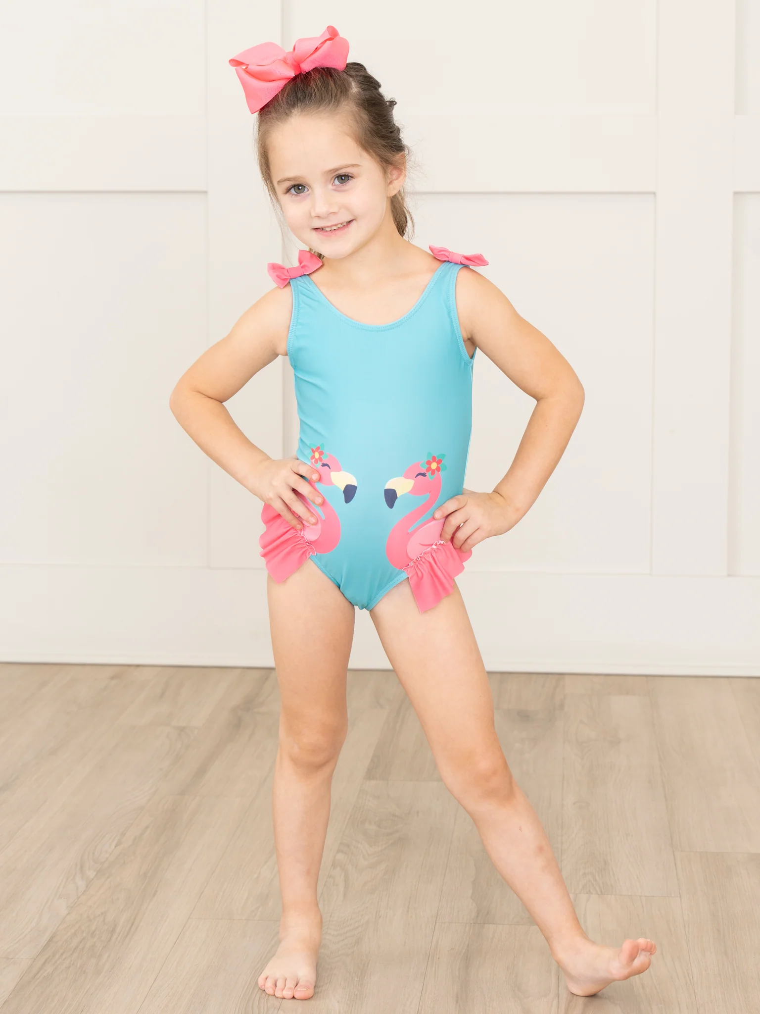 Flamingo Feathers Ruffle Swimsuit - Image 4