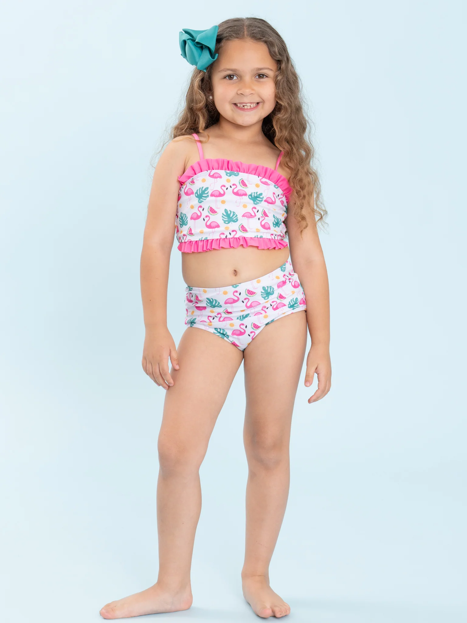 Flamingo Fiesta Ruffle 3-Piece Swimsuit Set - Image 6