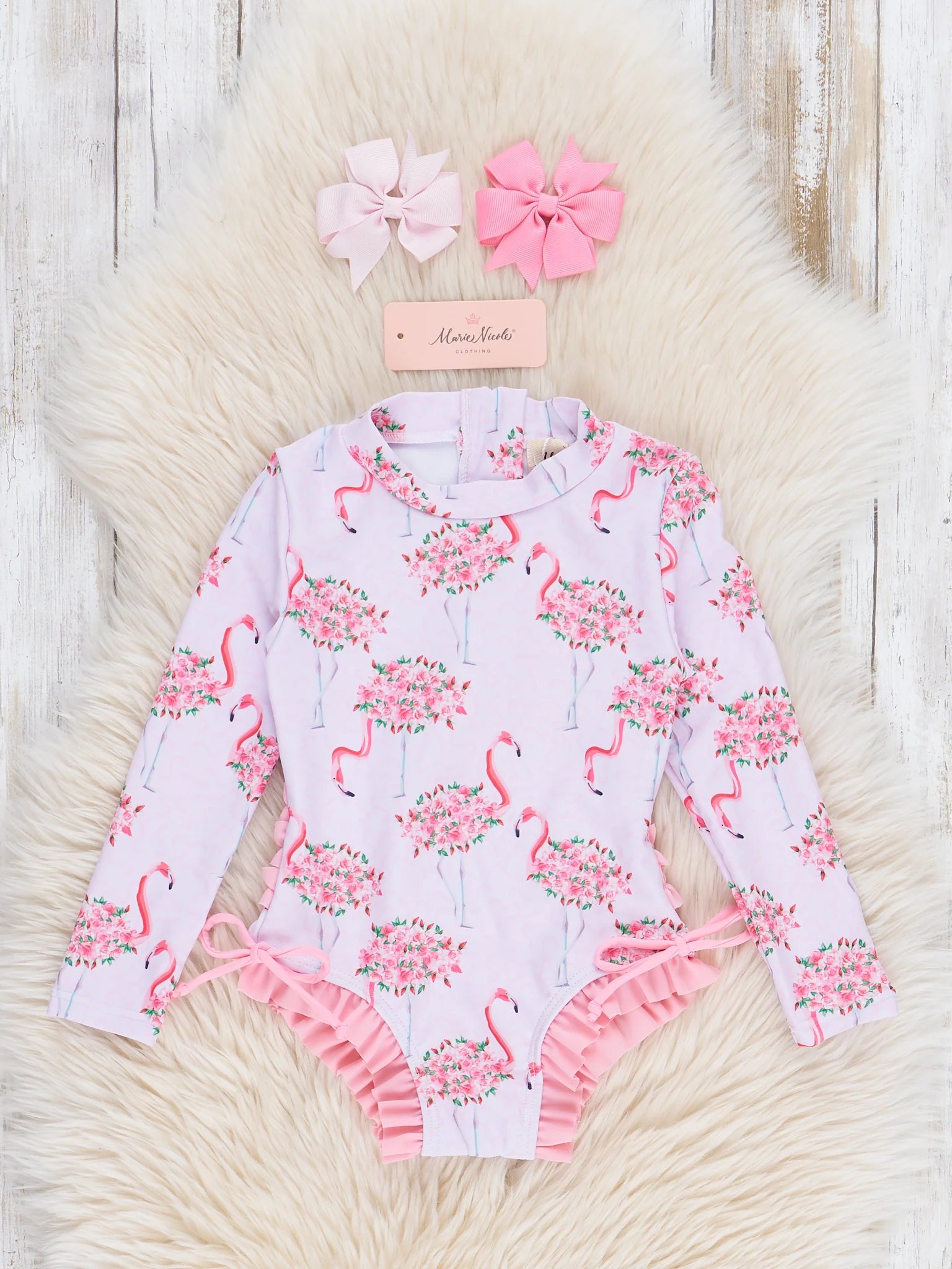 Flamingo Parade Ruffle Rashguard