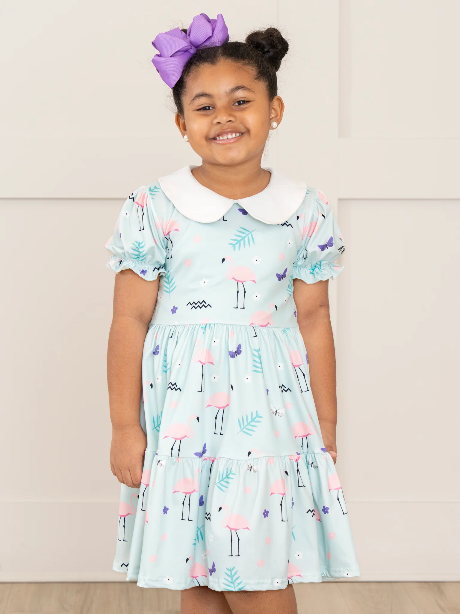 Flamingo Paradise Tiered Dress - Image 2