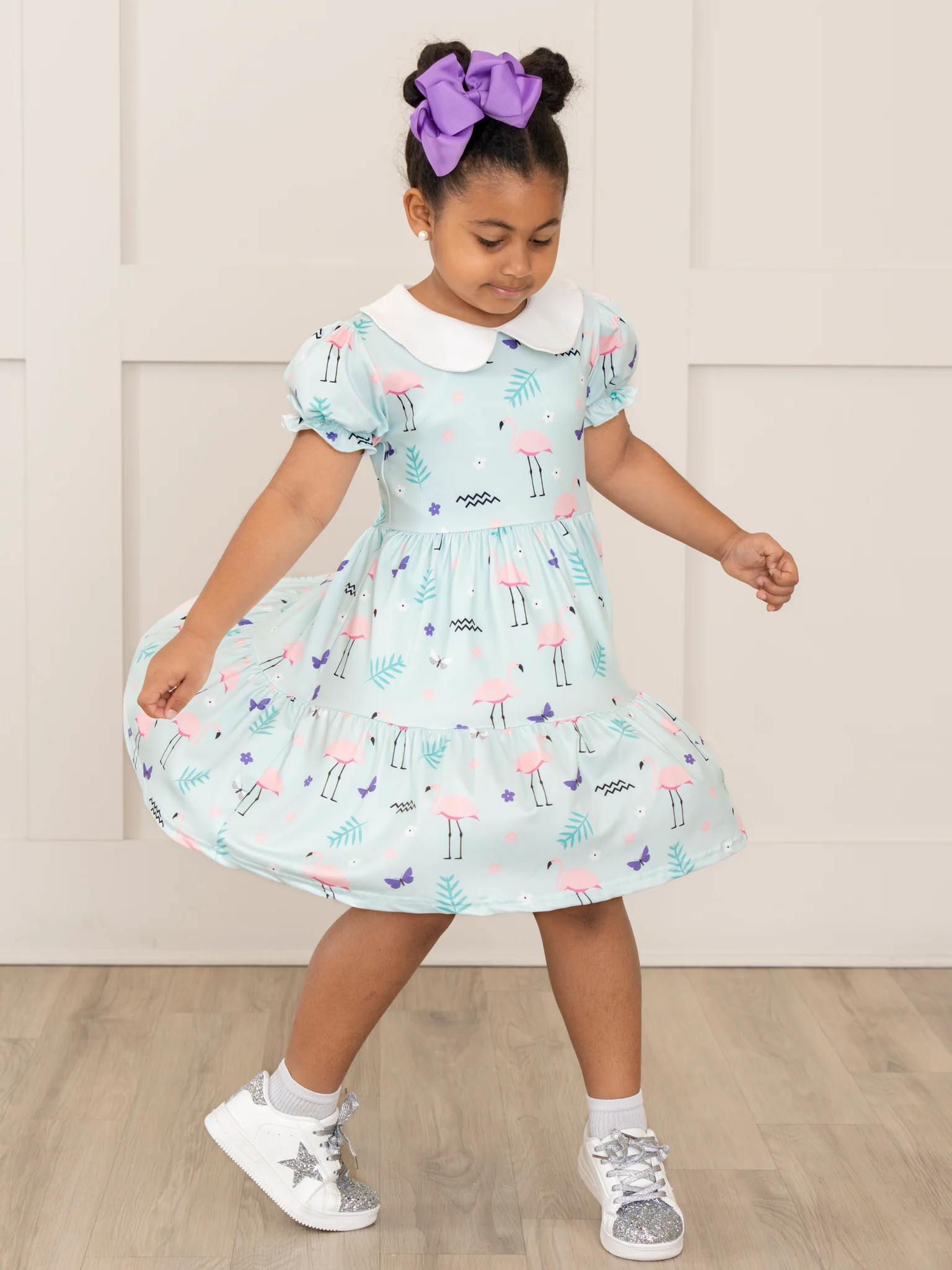 Flamingo Paradise Tiered Dress - Image 3