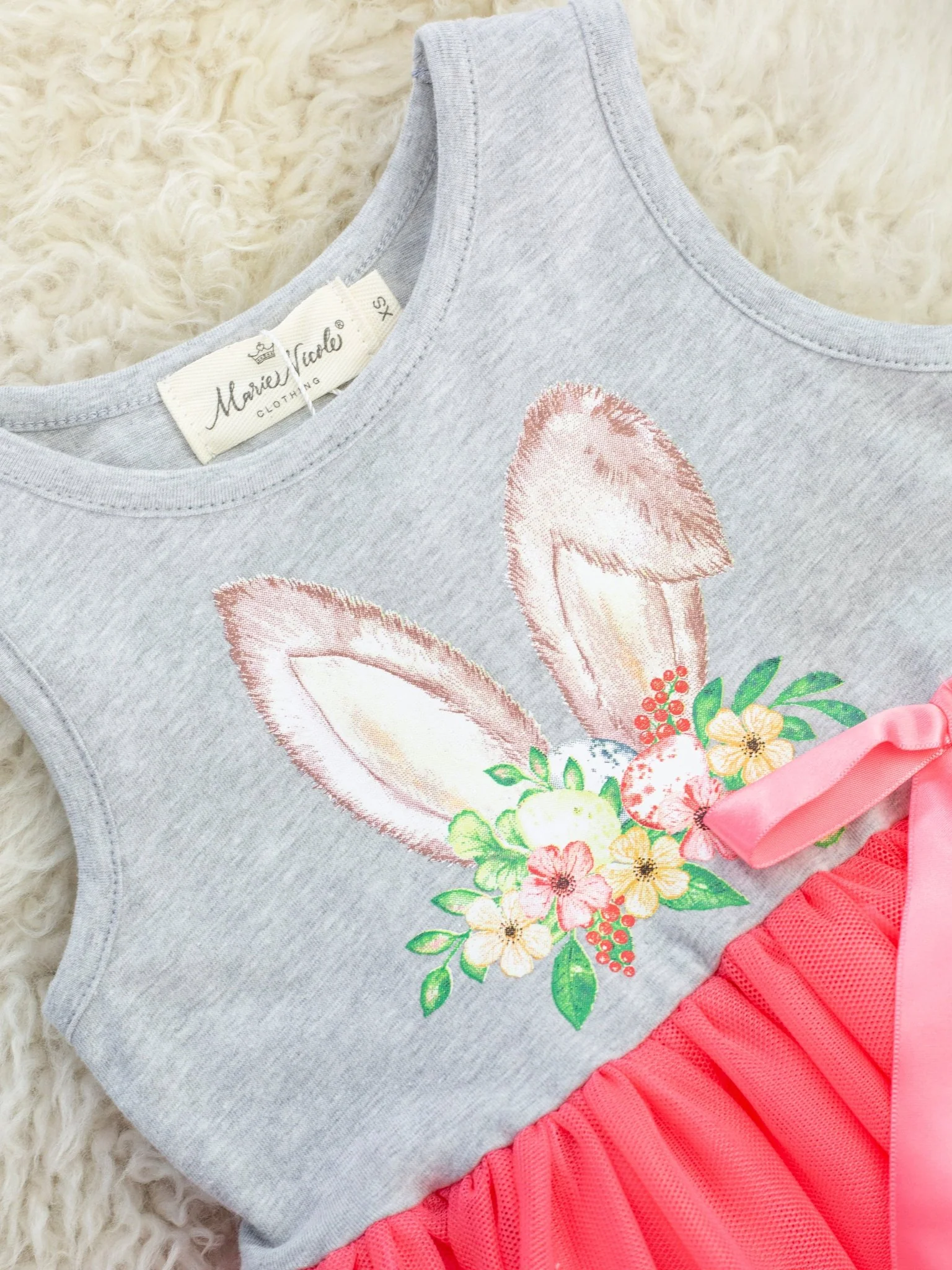 Floral Bunny Ears Tulle Dress - Image 2