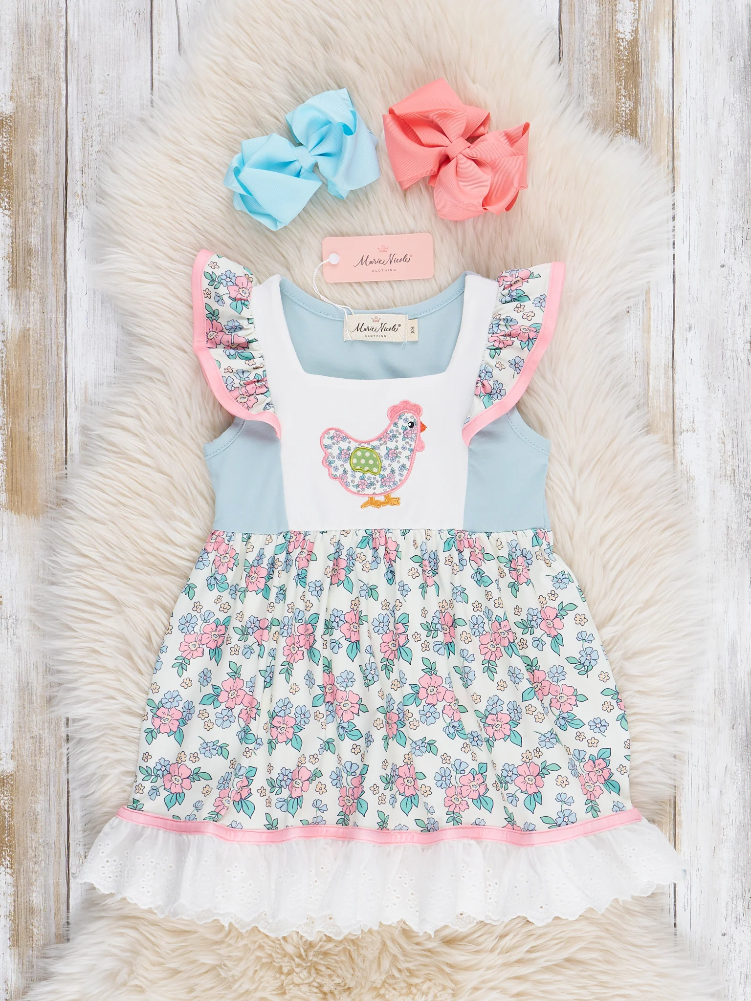 Floral Chicken Lacy Ruffle Dress - Image 2