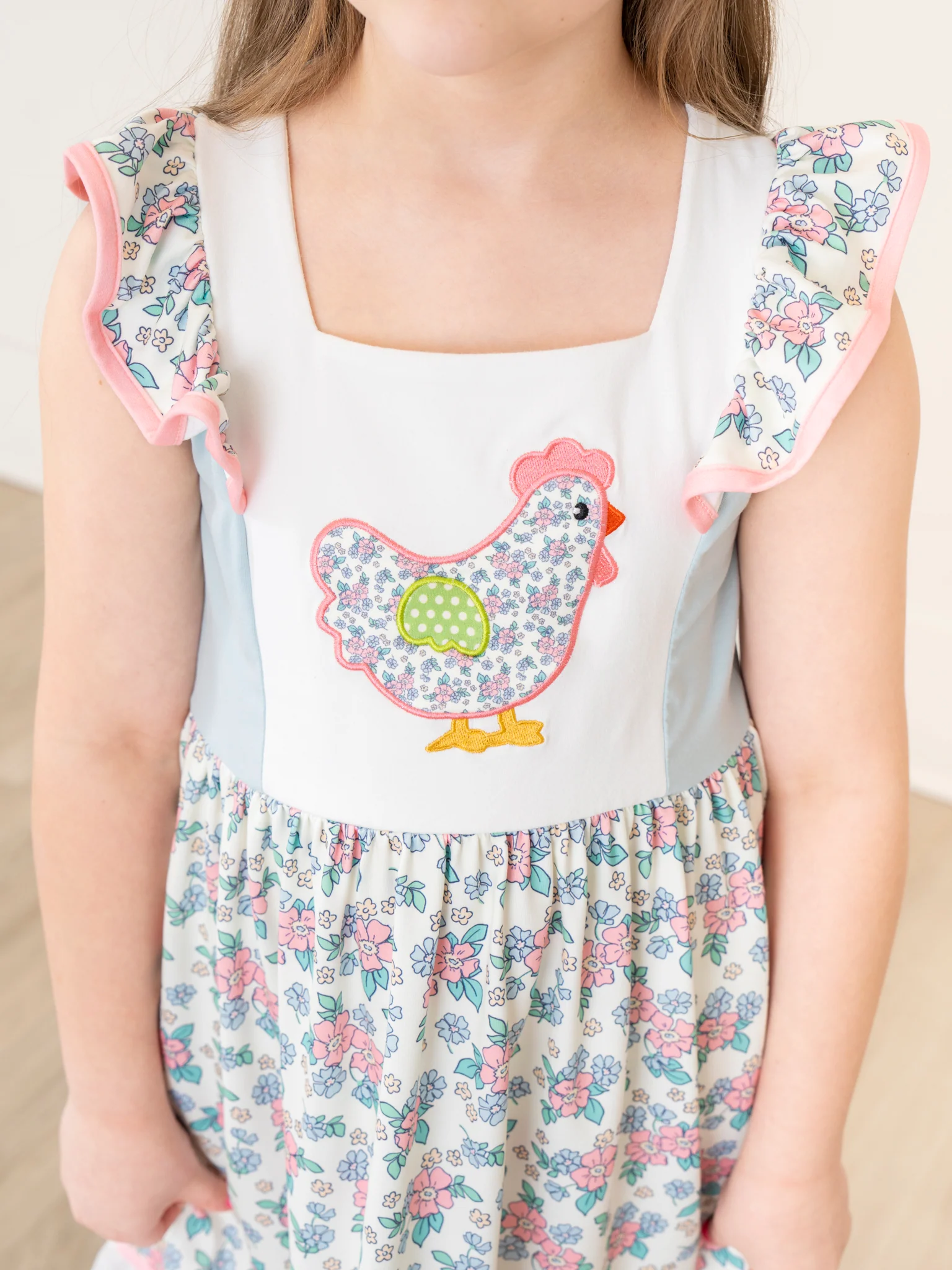 Floral Chicken Lacy Ruffle Dress - Image 3
