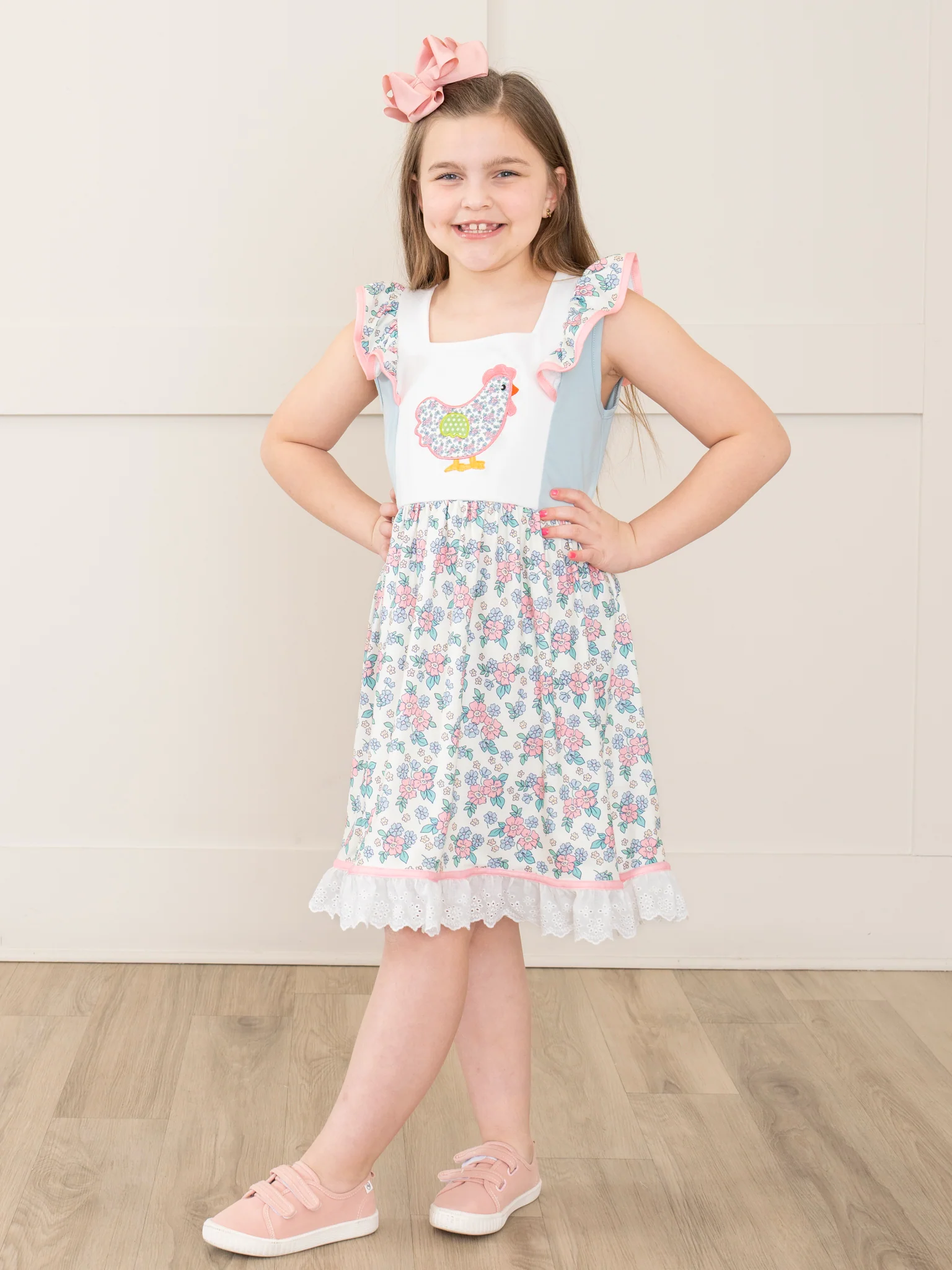 Floral Chicken Lacy Ruffle Dress - Image 4