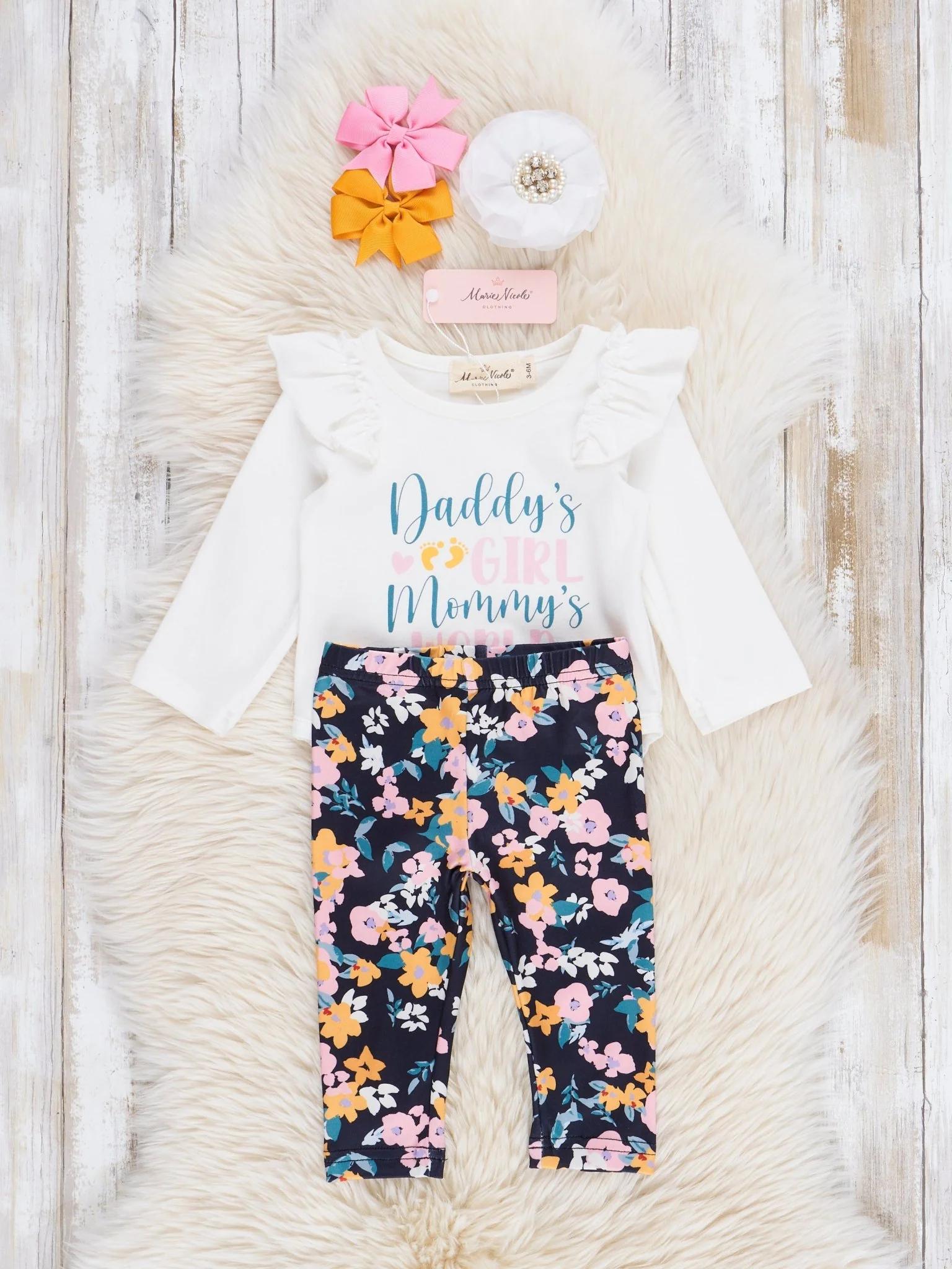 Floral "Daddy's Girl, Mommy's World" Bubble Outfit