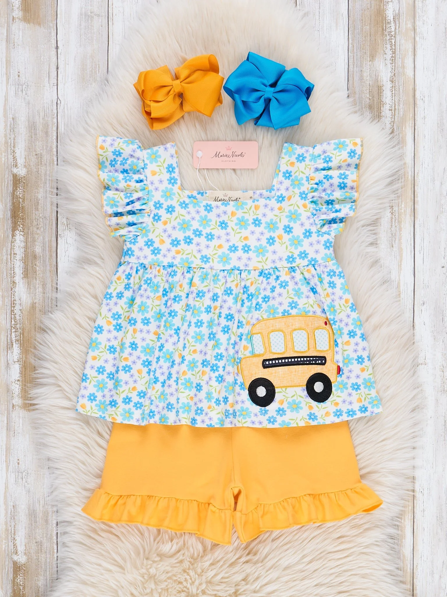 Floral Embroidered Bus Route Ruffle Outfit - Image 2