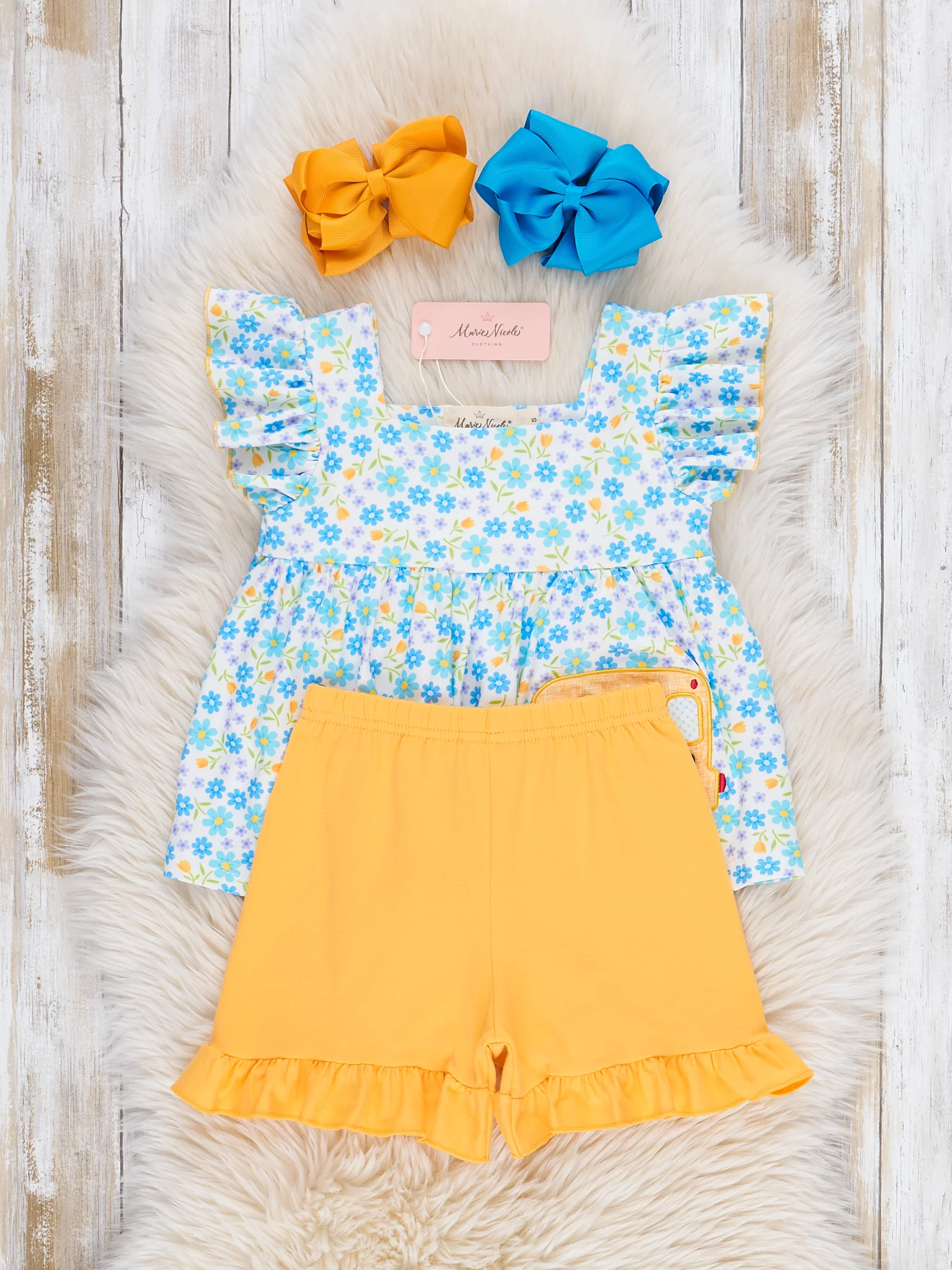 Floral Embroidered Bus Route Ruffle Outfit - Image 3