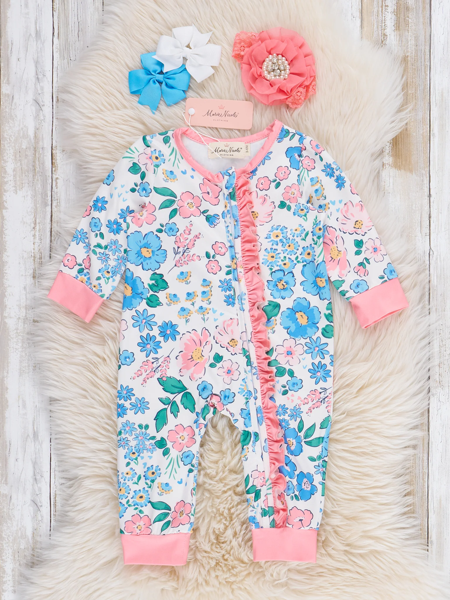 Floral Fantasia Ruffle Sleeper Pajamas