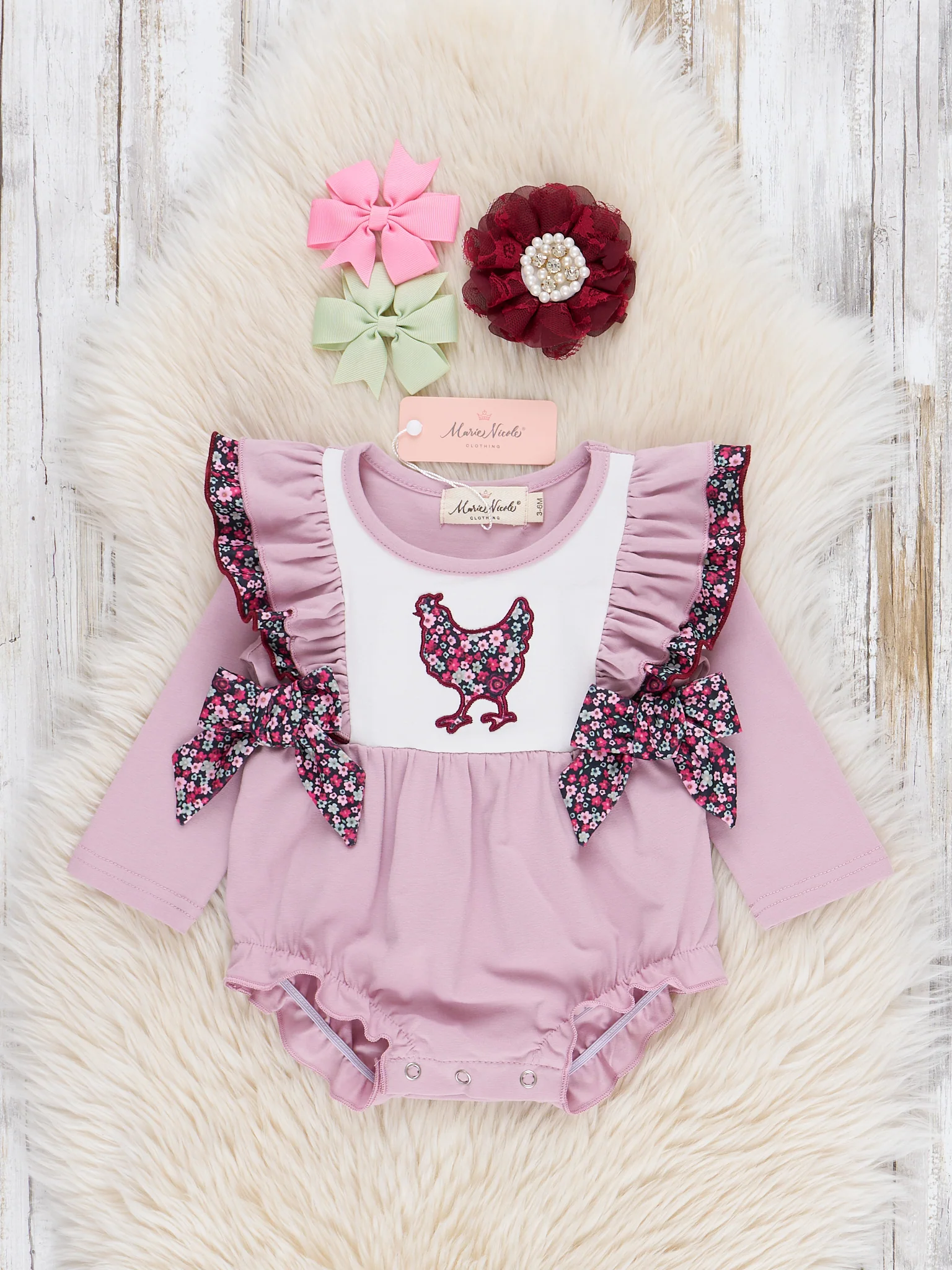 Floral Flock Ruffle Bubble Romper