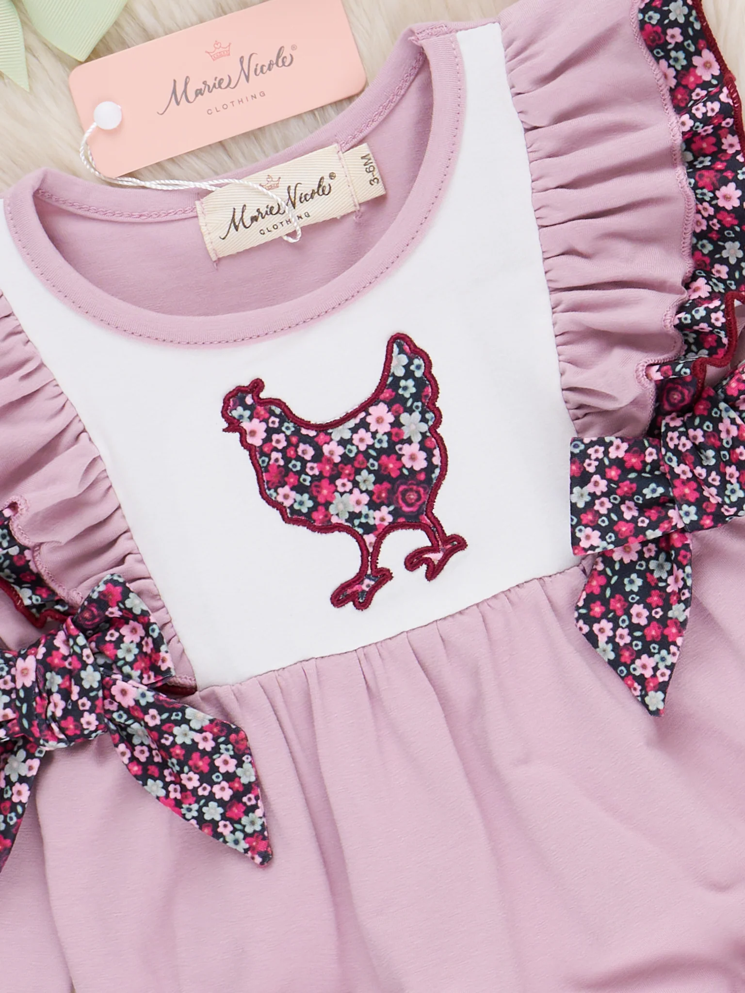 Floral Flock Ruffle Bubble Romper - Image 2