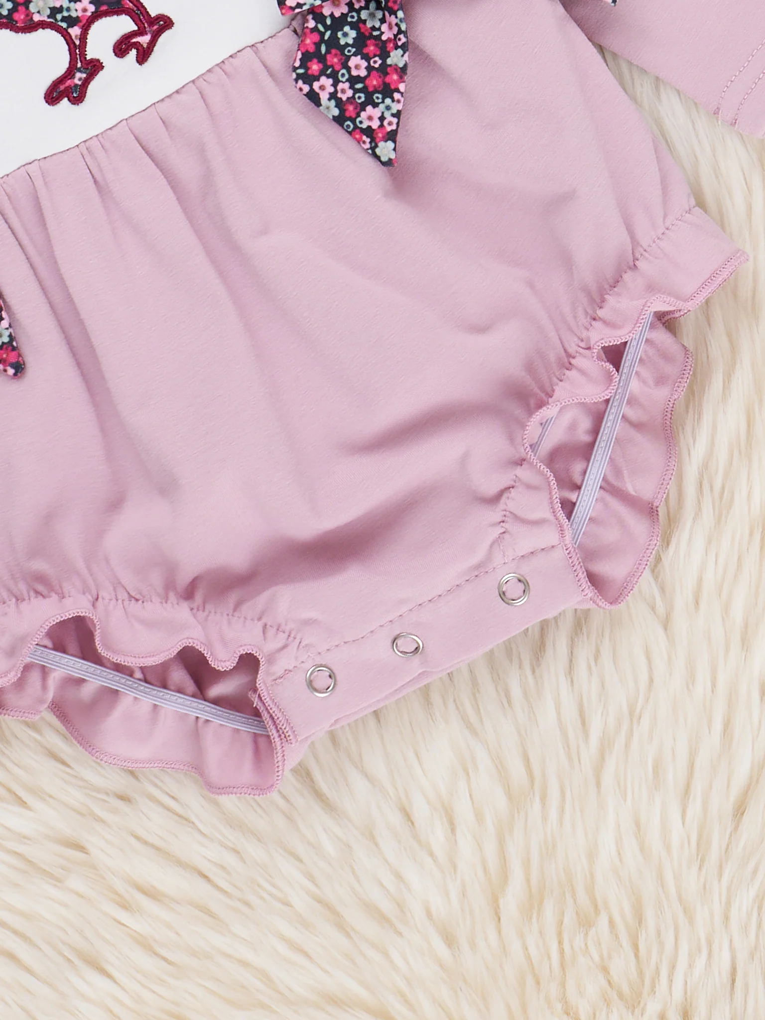 Floral Flock Ruffle Bubble Romper - Image 3