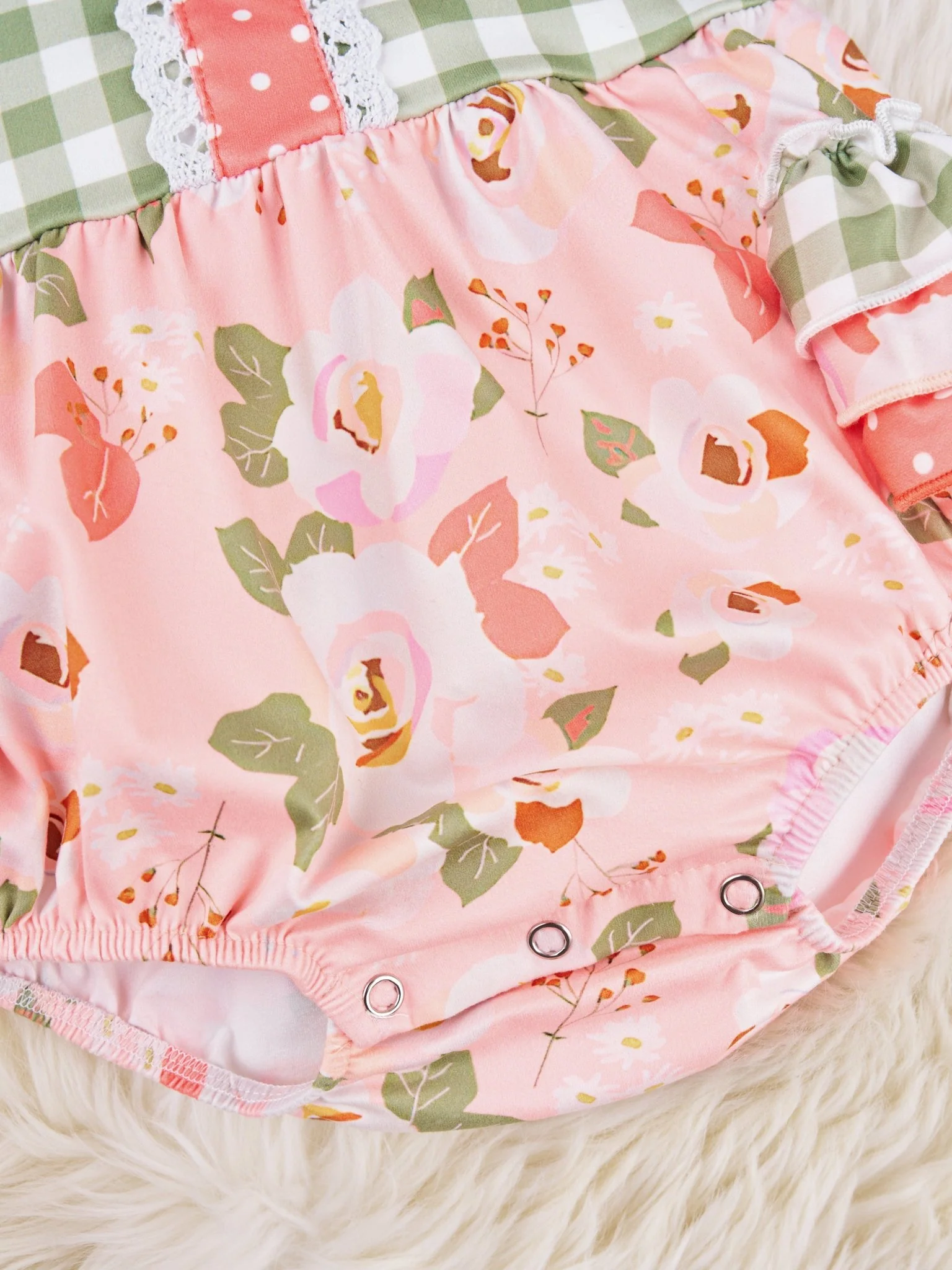 Floral Gingham Tank Ruffle Bubble - Image 3