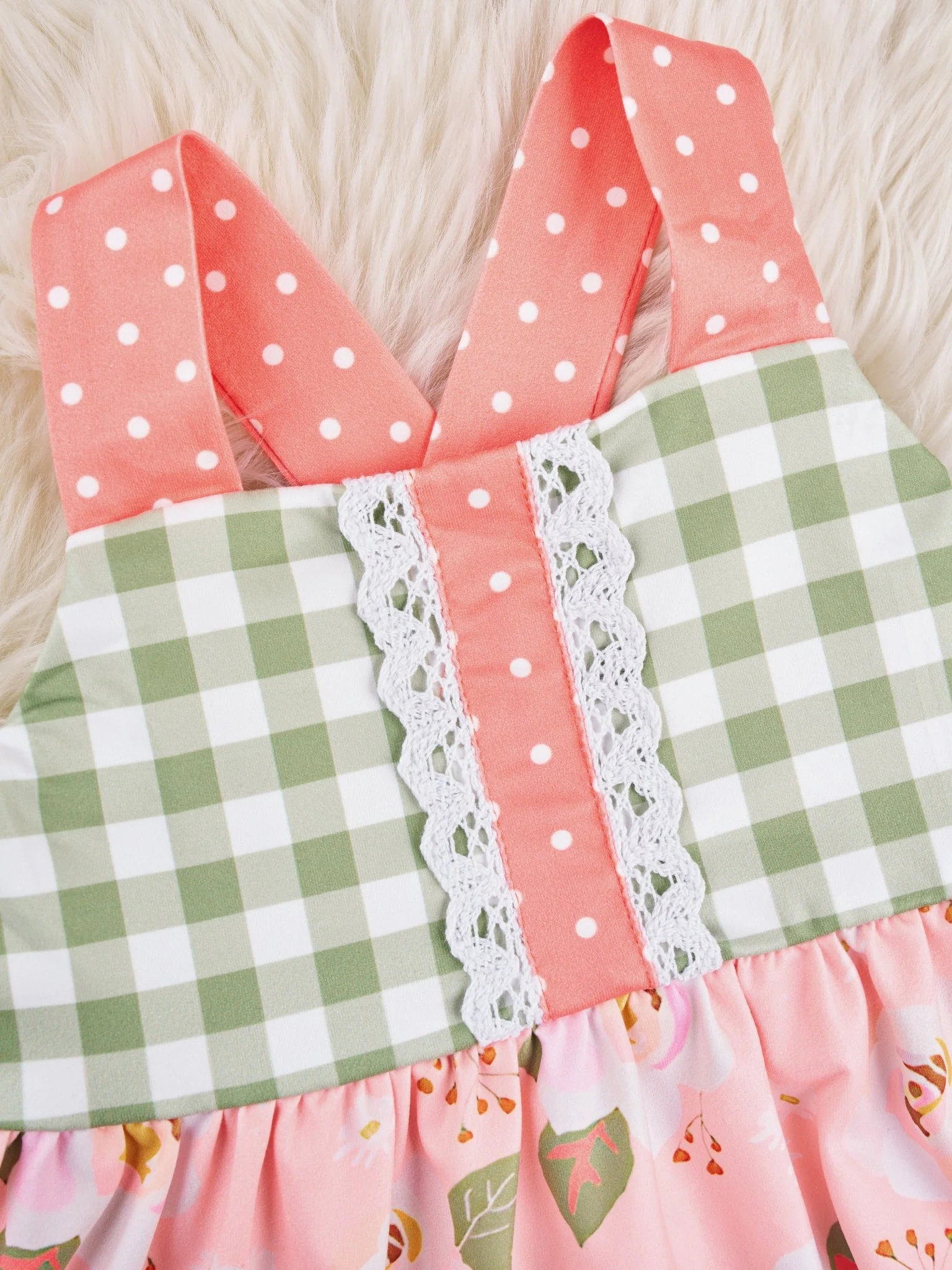 Floral Gingham Tank Ruffle Outfit - Image 4