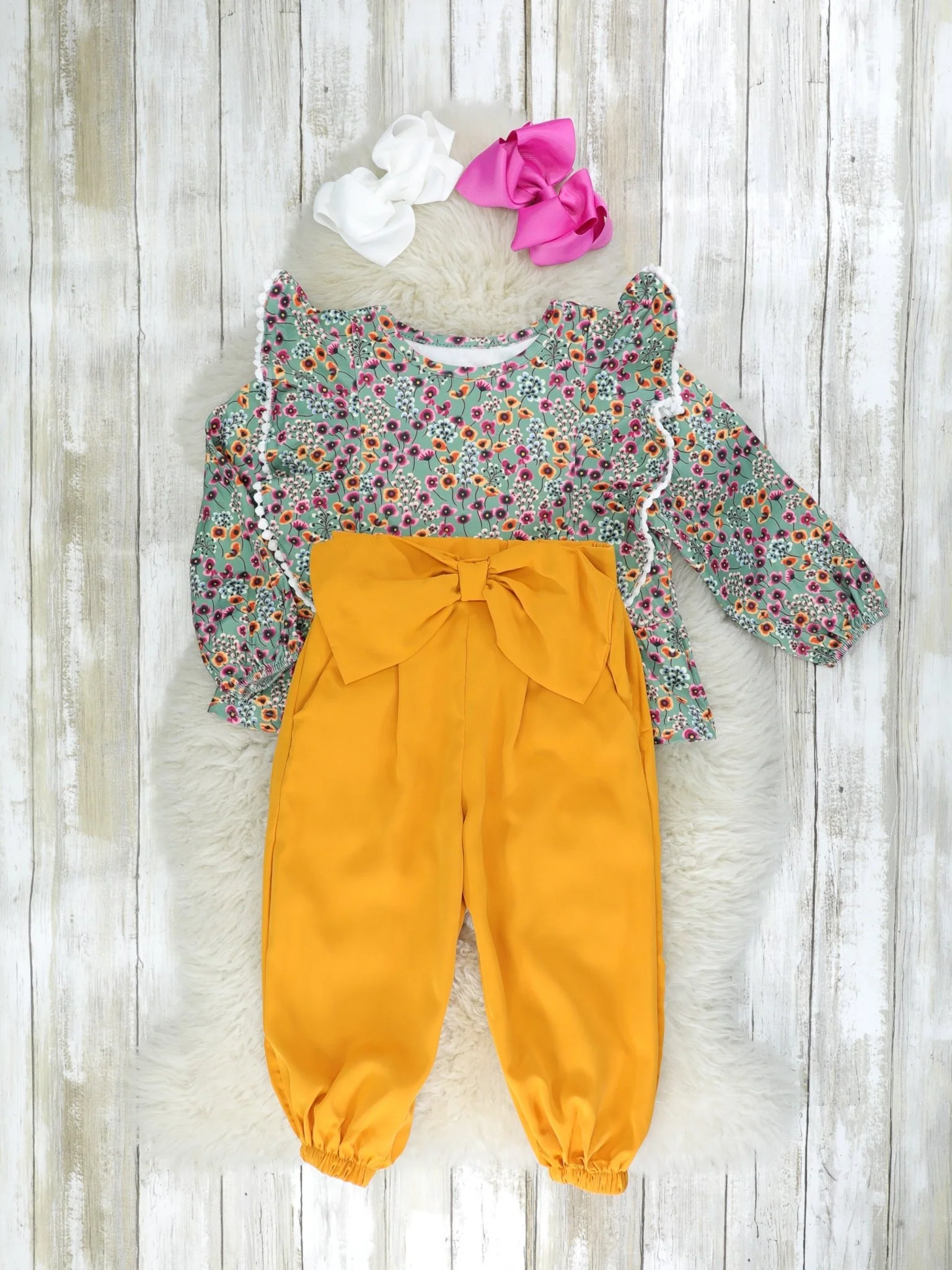 Floral Orange Ruffle Outfit - Image 2