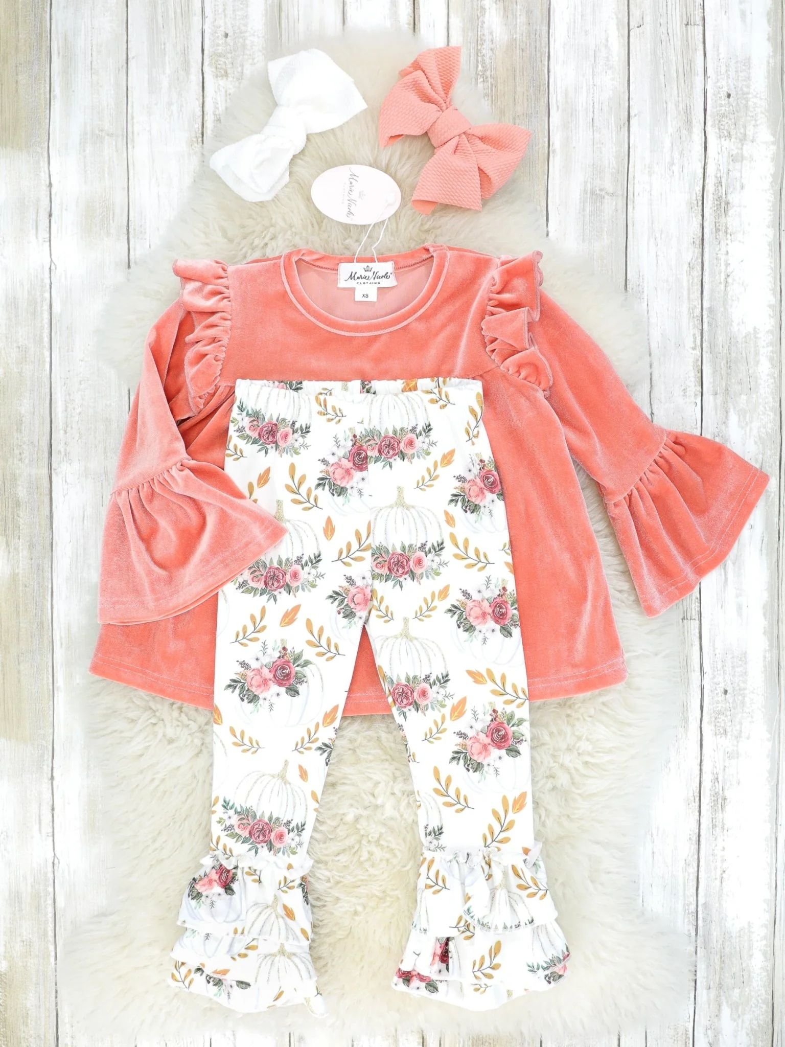 Floral Pumpkin Velvet Outfit - Image 2